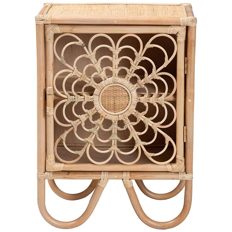 Image 7 Acelin 19 3/4" Wide Natural Brown Rattan 1-Door Nightstand more views