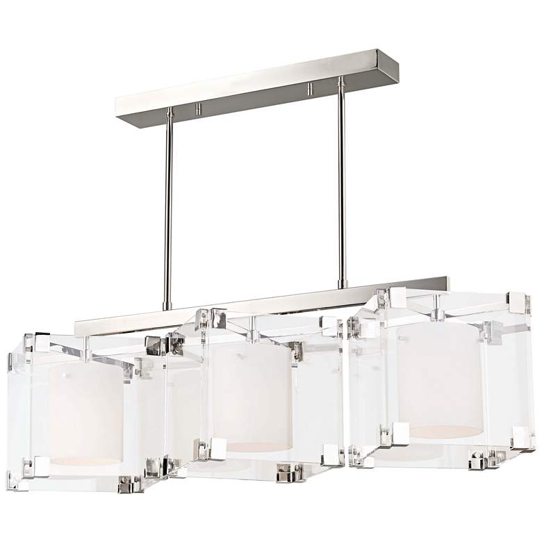 Image 1 Achilles 53 3/4" Wide Nickel Kitchen Island Light Pendant