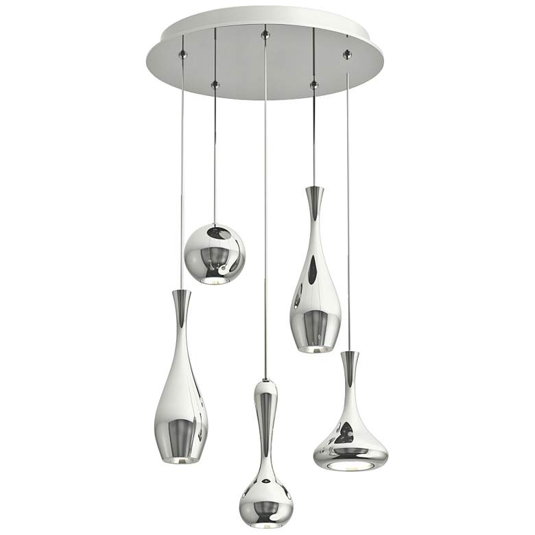 Image 1 Acid 17" Wide Polished Nickel LED Multi Light Pendant