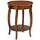 Acme Furniture Aberta 18" Wide Walnut Finish 1-Shelf Round Side Table