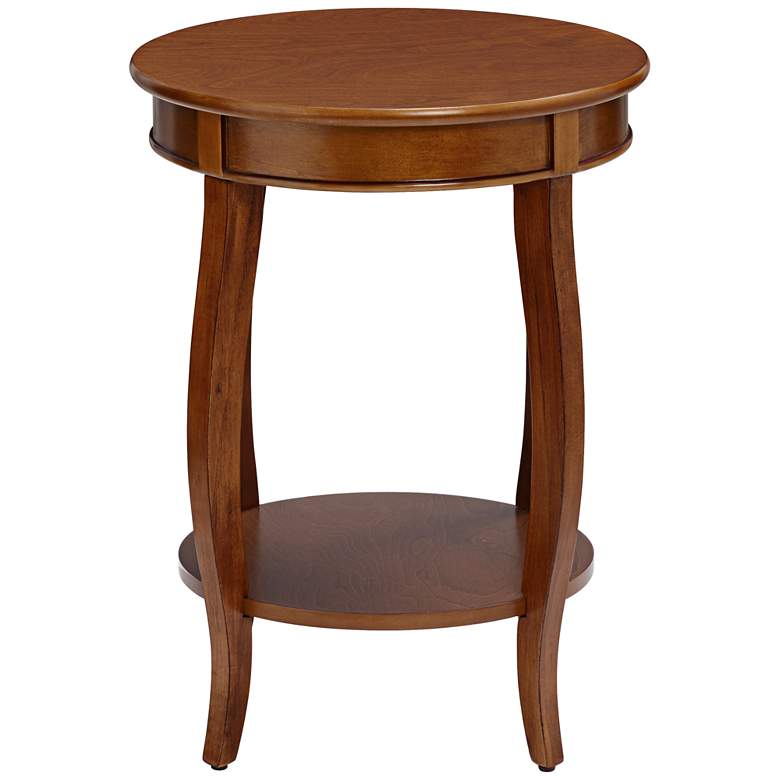 Image 6 Acme Furniture Aberta 18" Wide Walnut Finish 1-Shelf Round Side Table more views