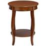 6_Acme Furniture Aberta 18" Wide Walnut Finish 1-Shelf Round Side Table more views