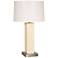 Acme White Ceramic Square Column Table Lamp