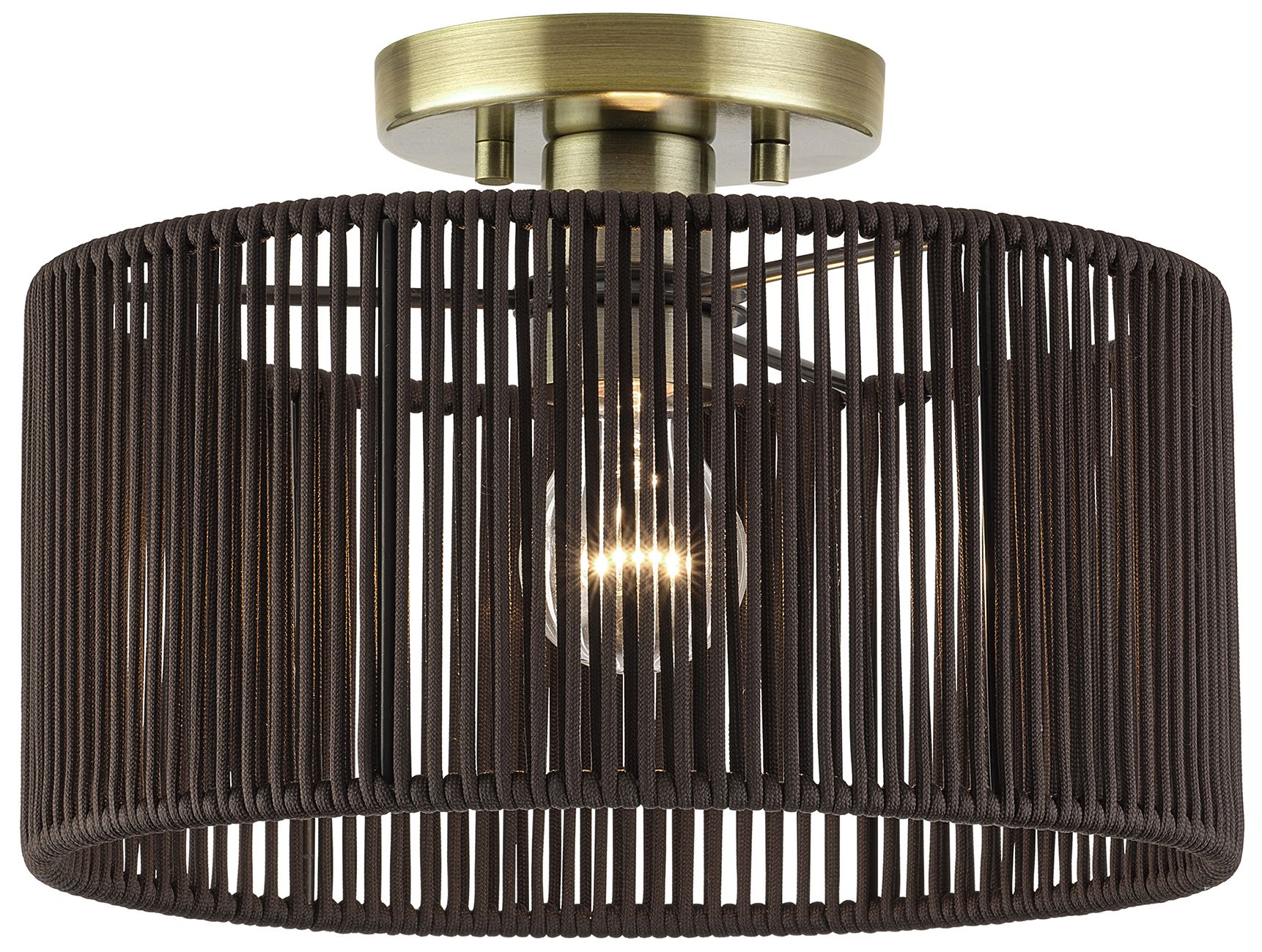 Image 2 Acordia 1 Light Antique Brass Medium Semi-Flush