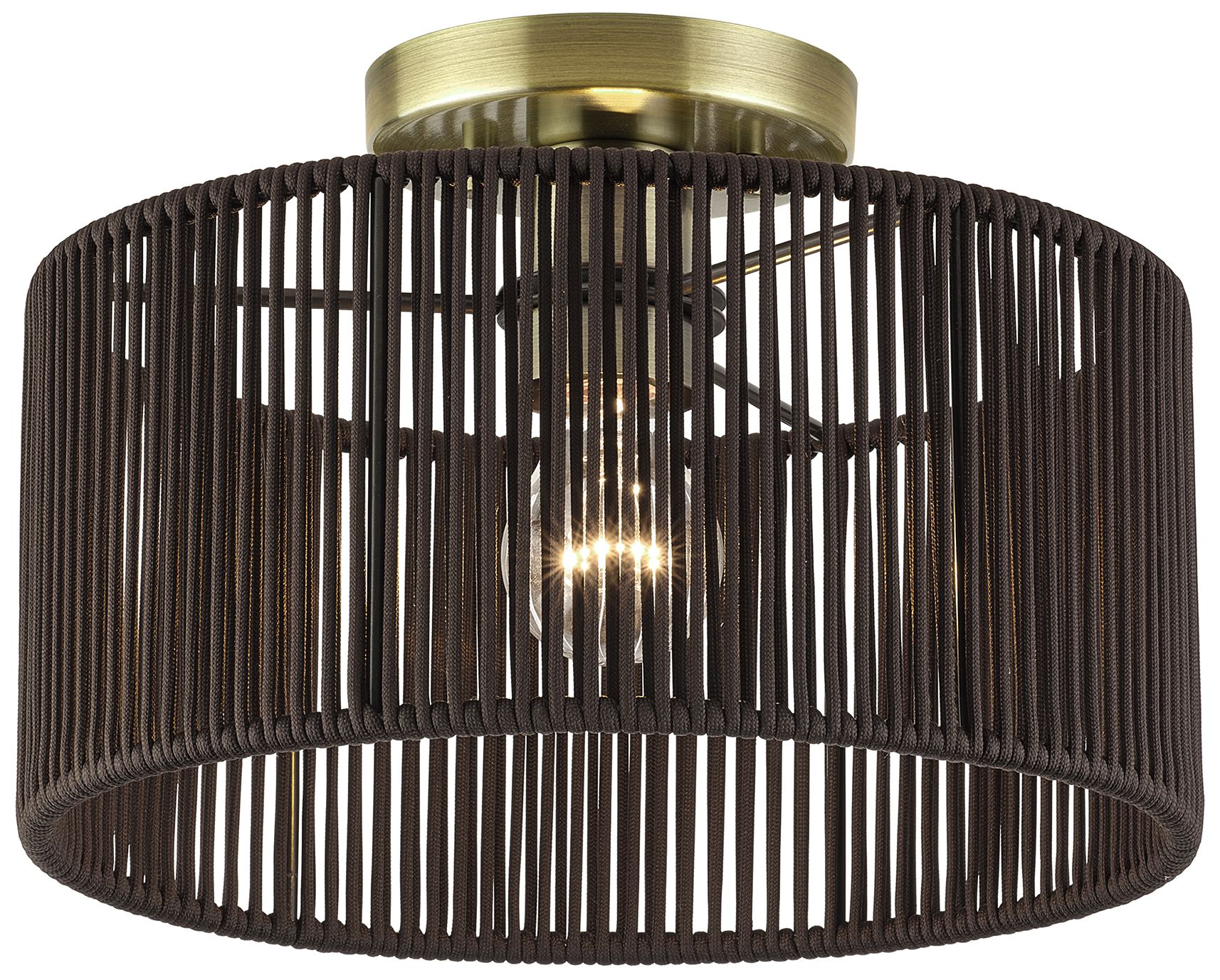 Image 4 Acordia 1 Light Antique Brass Medium Semi-Flush more views
