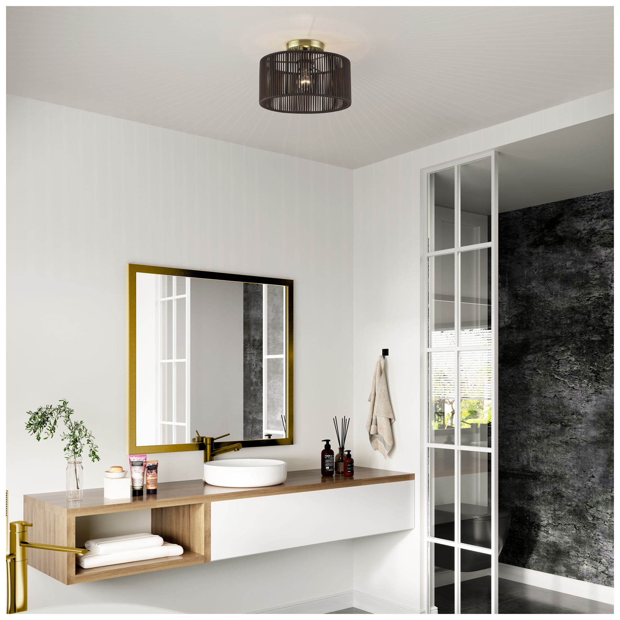 Acordia 1 Light Antique Brass Medium Semi-Flush