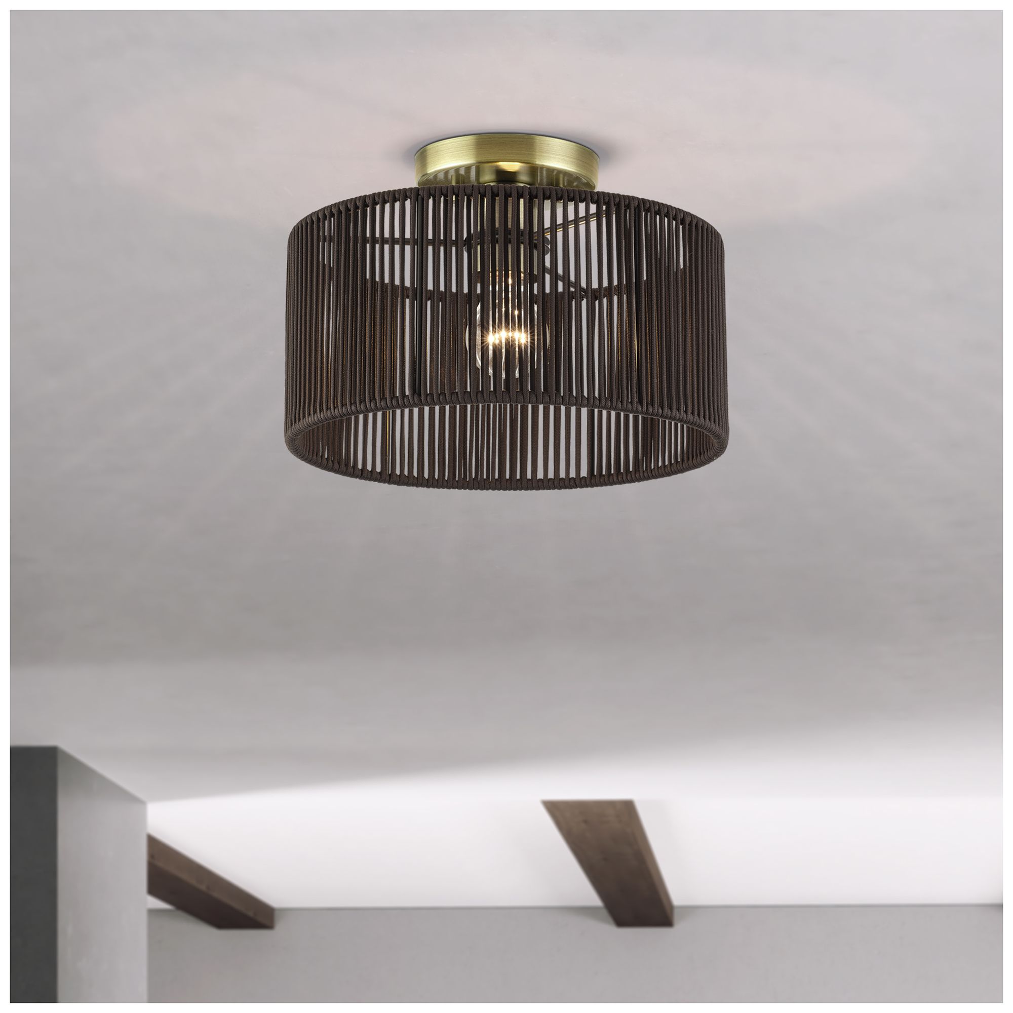 Acordia 1 Light Antique Brass Medium Semi-Flush