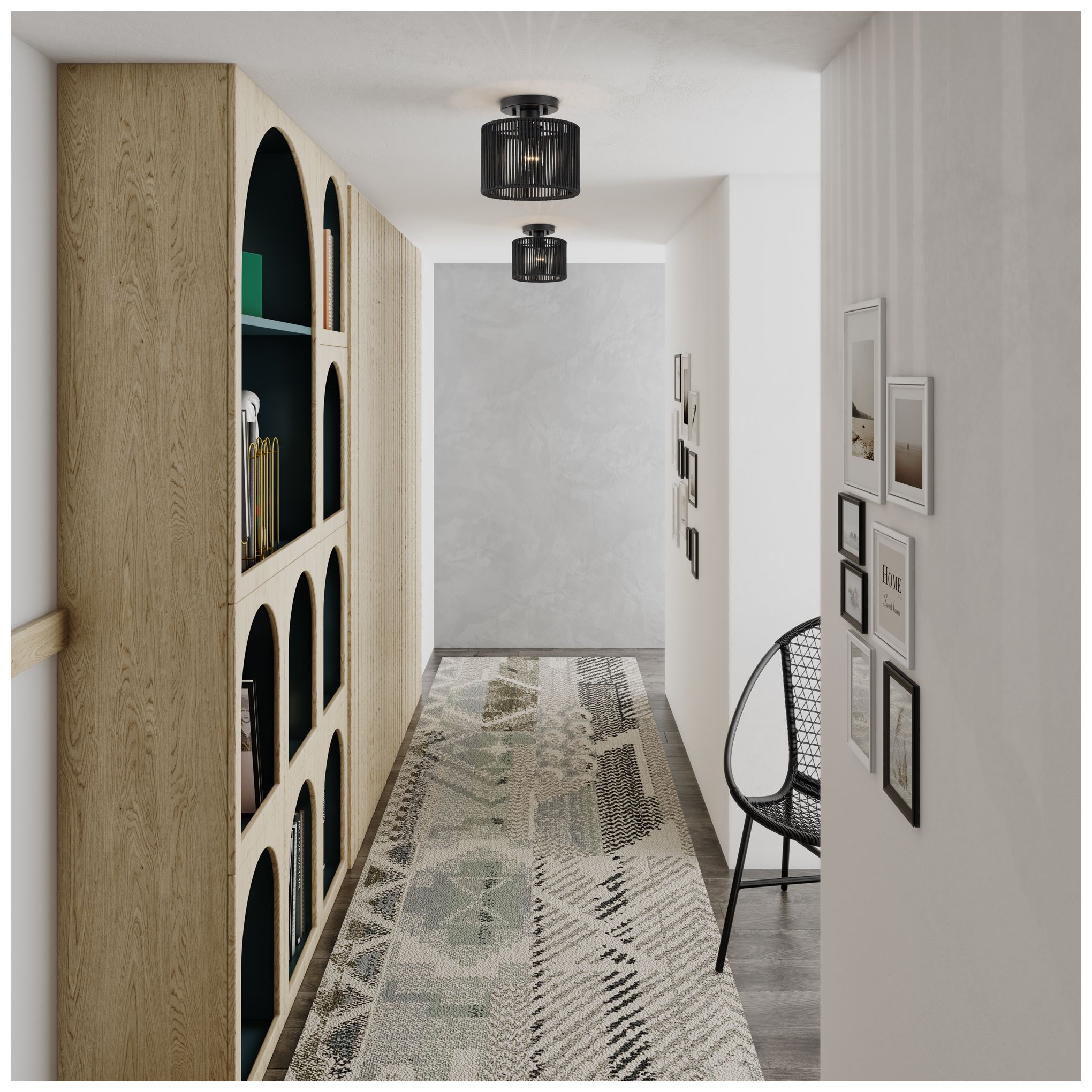 Acordia 1 Light Black Small Semi-Flush