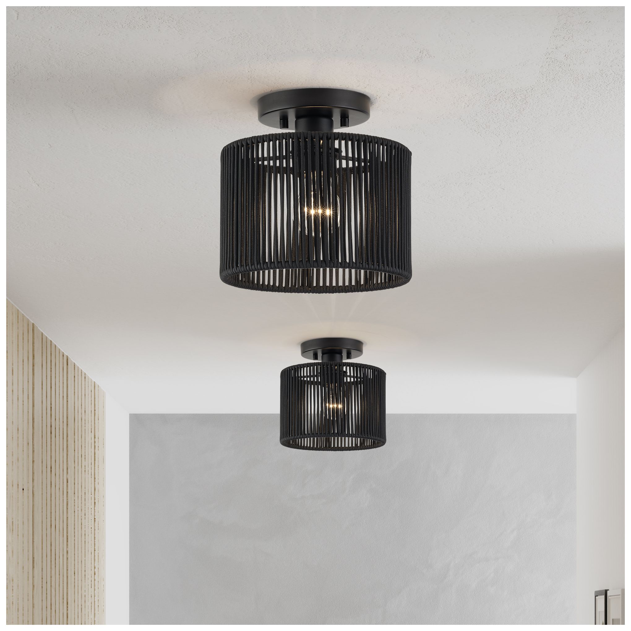 Acordia 1 Light Black Small Semi-Flush