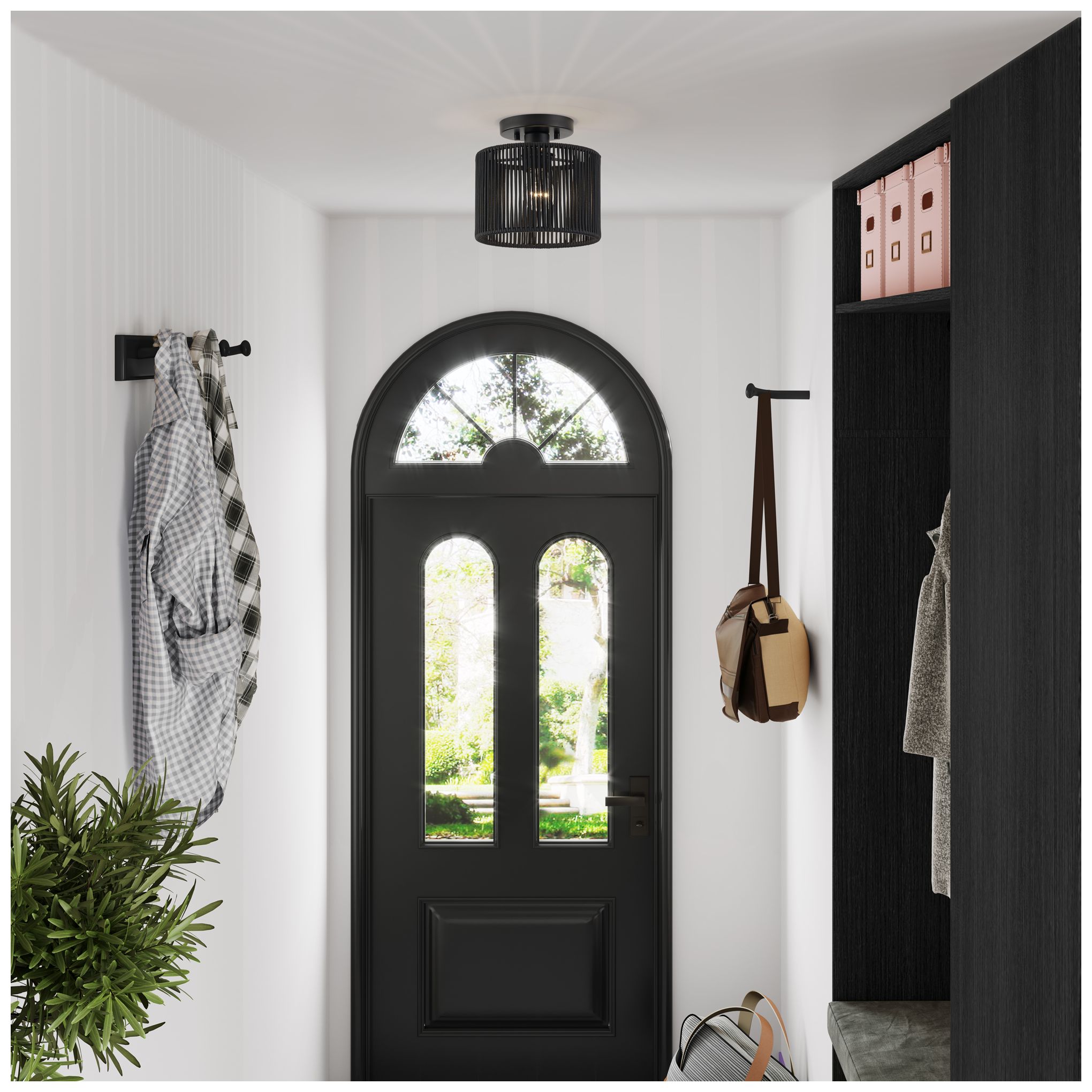 Acordia 1 Light Black Small Semi-Flush