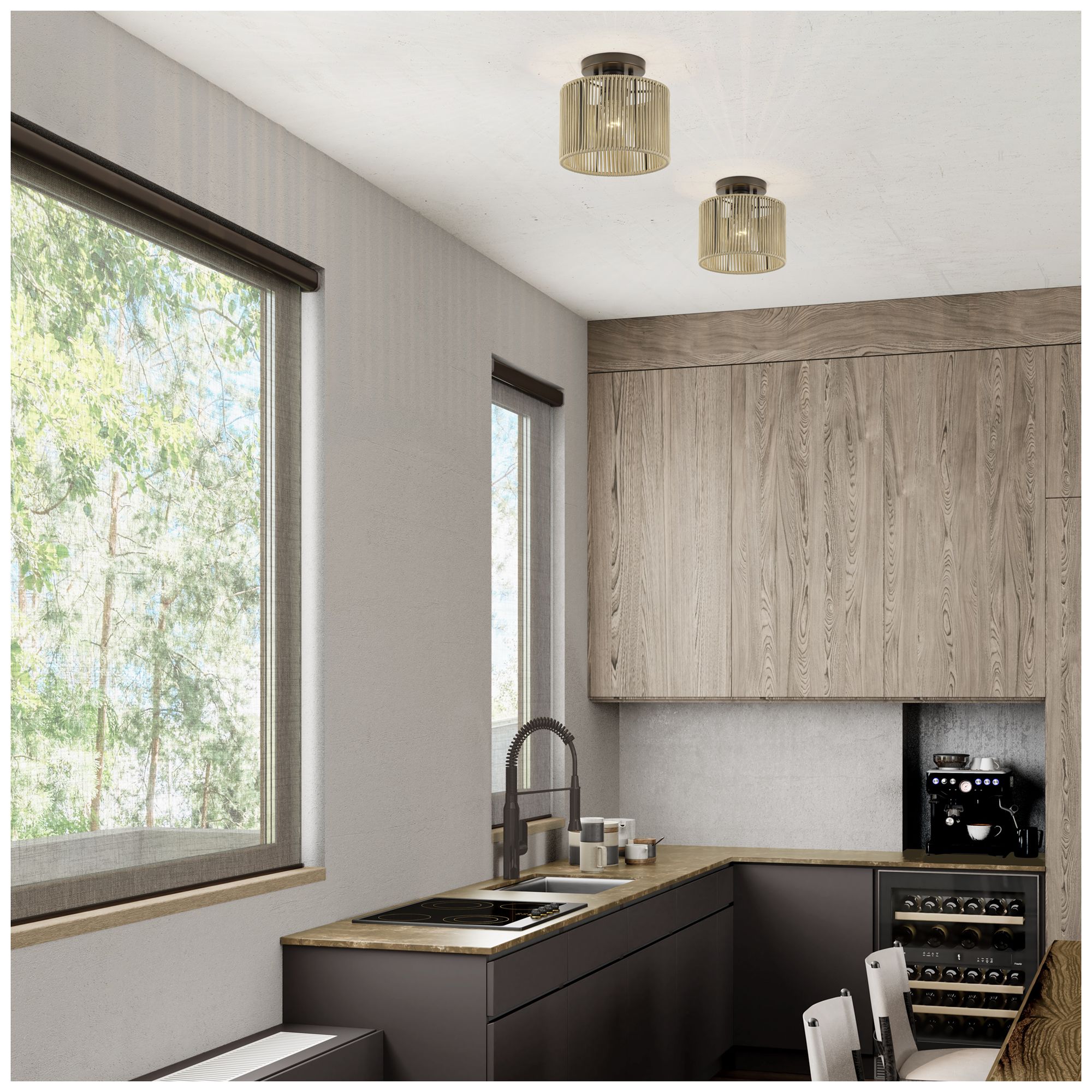 Acordia 1 Light English Bronze Small Semi-Flush