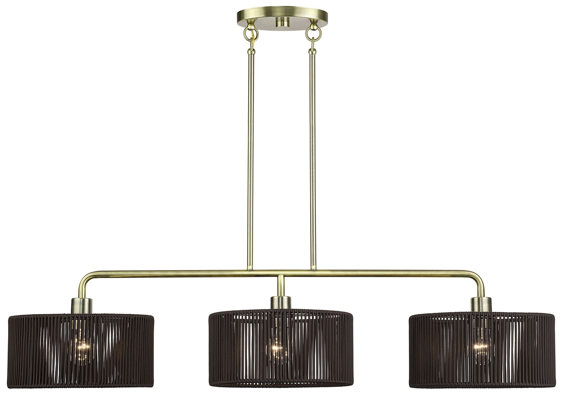 Acordia 3 Light Antique Brass Extra Large Linear Chandelier