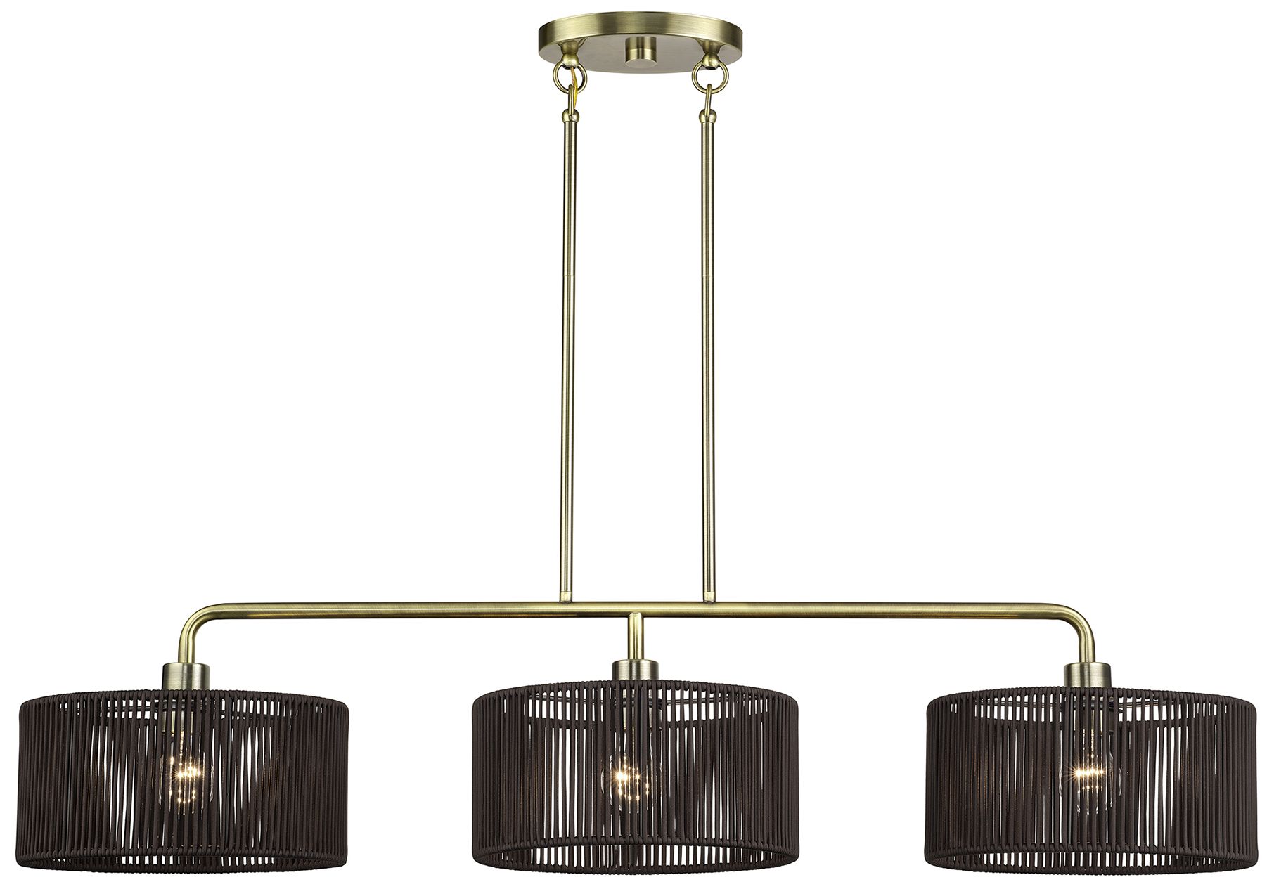 Image 4 Acordia 3 Light Antique Brass Extra Large Linear Chandelier more views