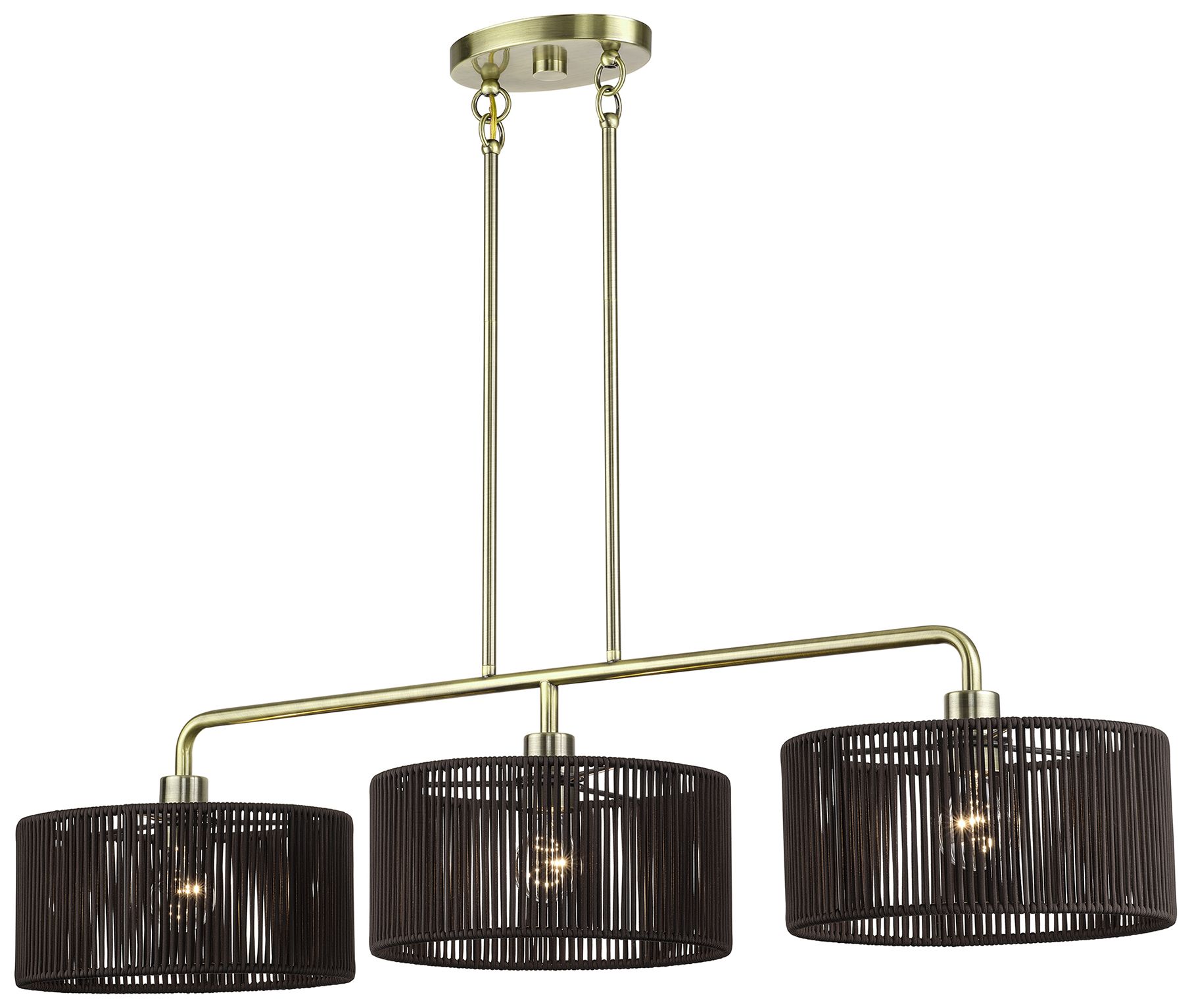 Image 5 Acordia 3 Light Antique Brass Extra Large Linear Chandelier more views