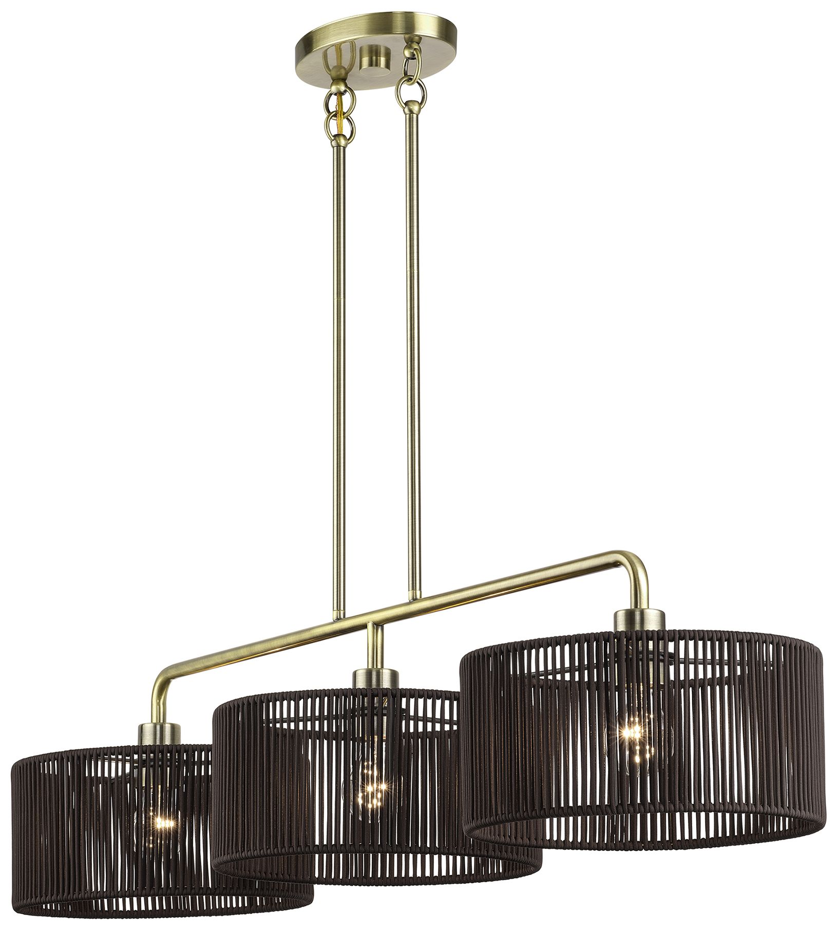 Image 6 Acordia 3 Light Antique Brass Extra Large Linear Chandelier more views