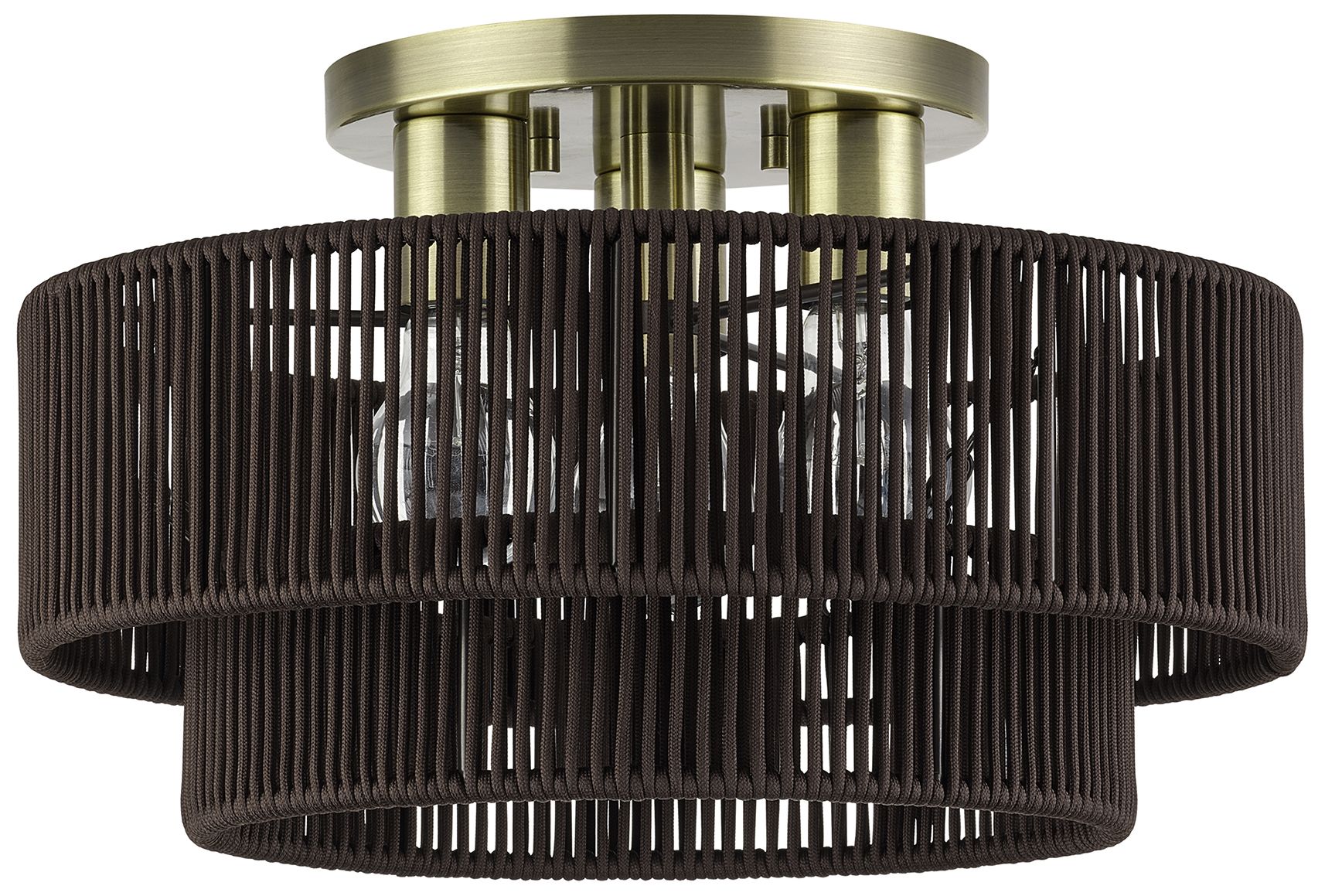 Image 3 Acordia 3 Light Antique Brass Large Semi-Flush more views