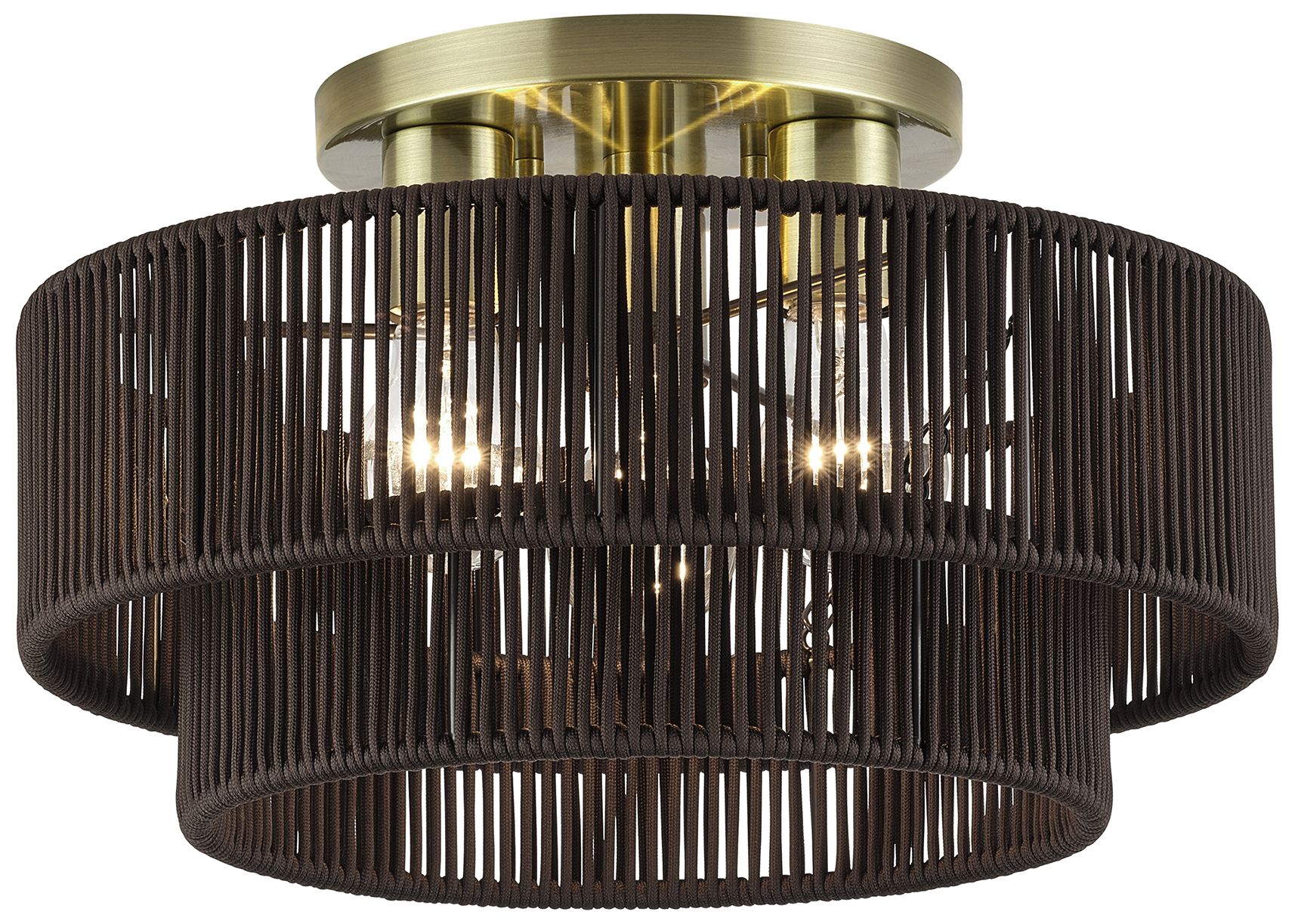 Image 4 Acordia 3 Light Antique Brass Large Semi-Flush more views