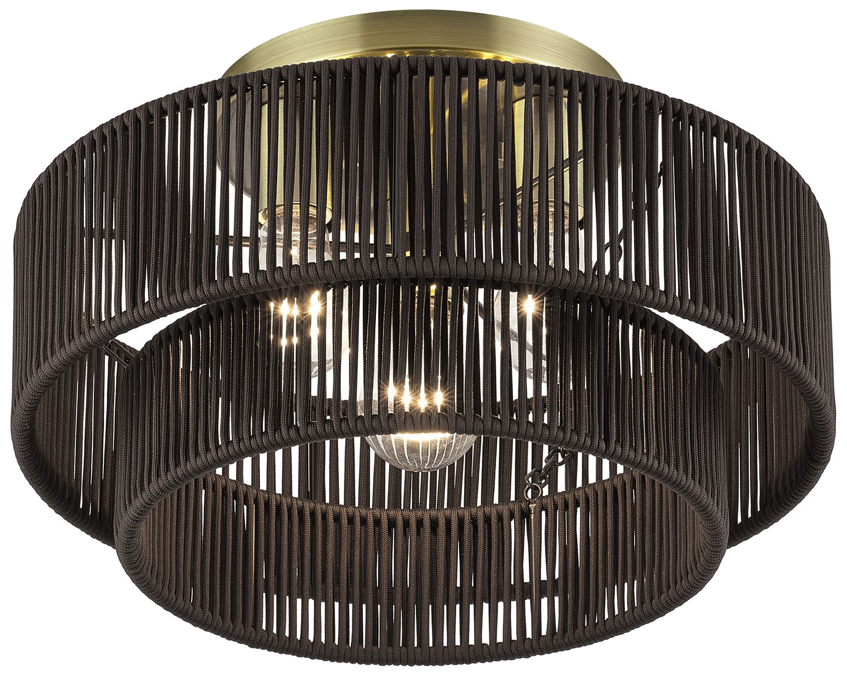 Image 6 Acordia 3 Light Antique Brass Large Semi-Flush more views