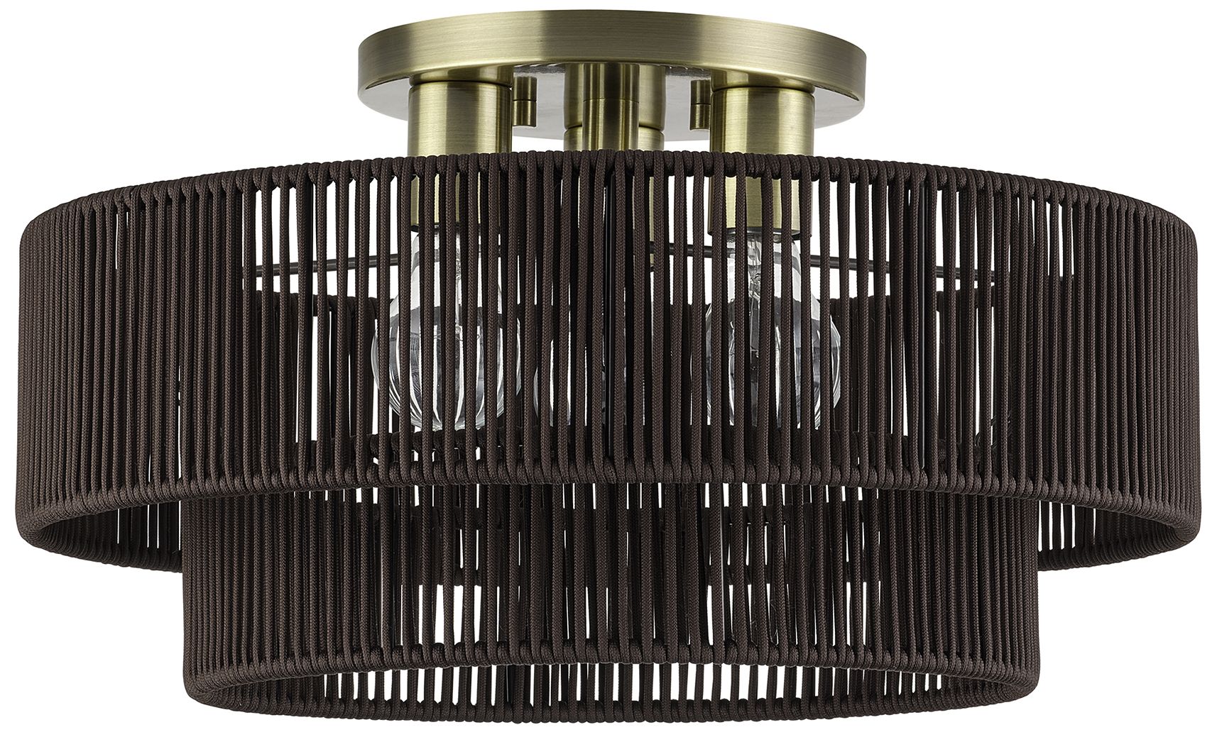 Image 3 Acordia 3 Light Antique Brass Large Semi-Flush more views