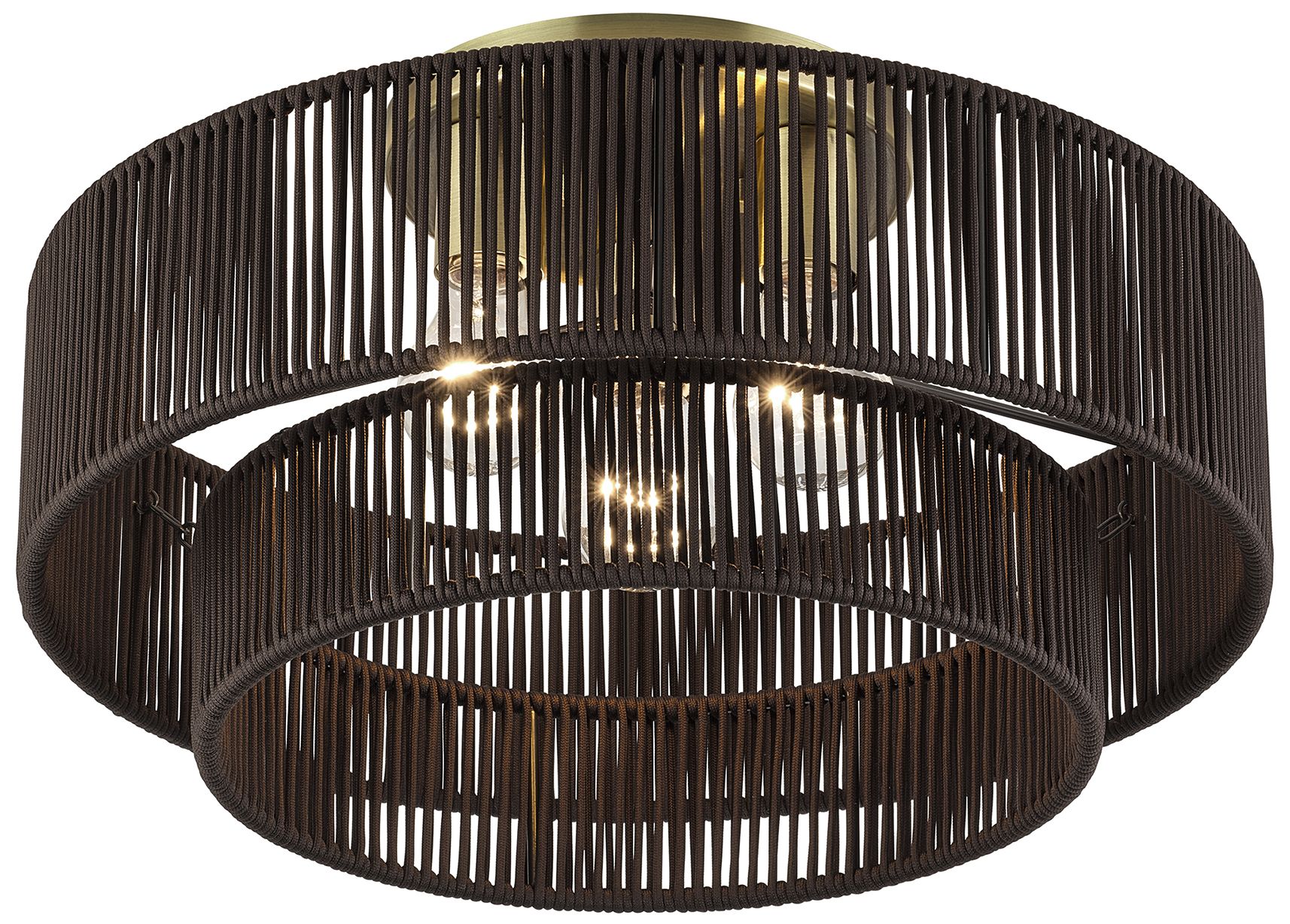 Image 5 Acordia 3 Light Antique Brass Large Semi-Flush more views