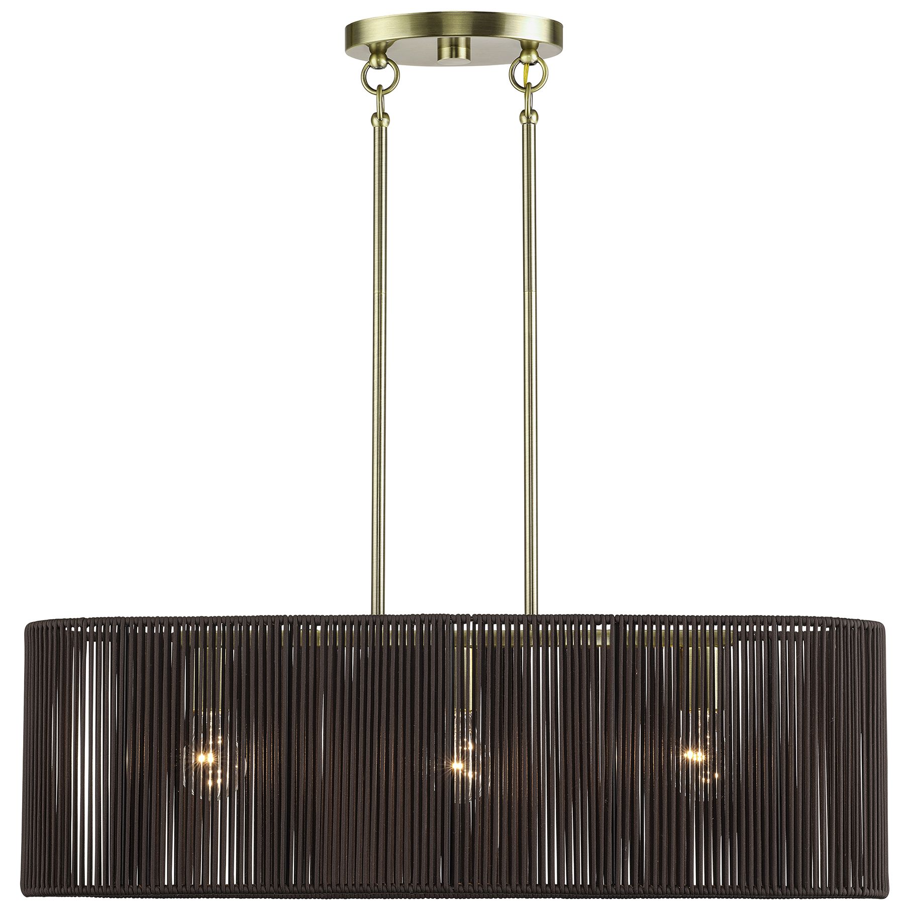 Acordia 3 Light Antique Brass Medium Linear Chandelier