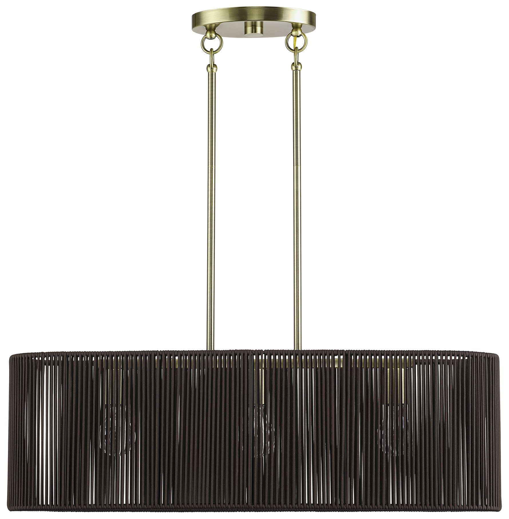 Image 3 Acordia 3 Light Antique Brass Medium Linear Chandelier more views