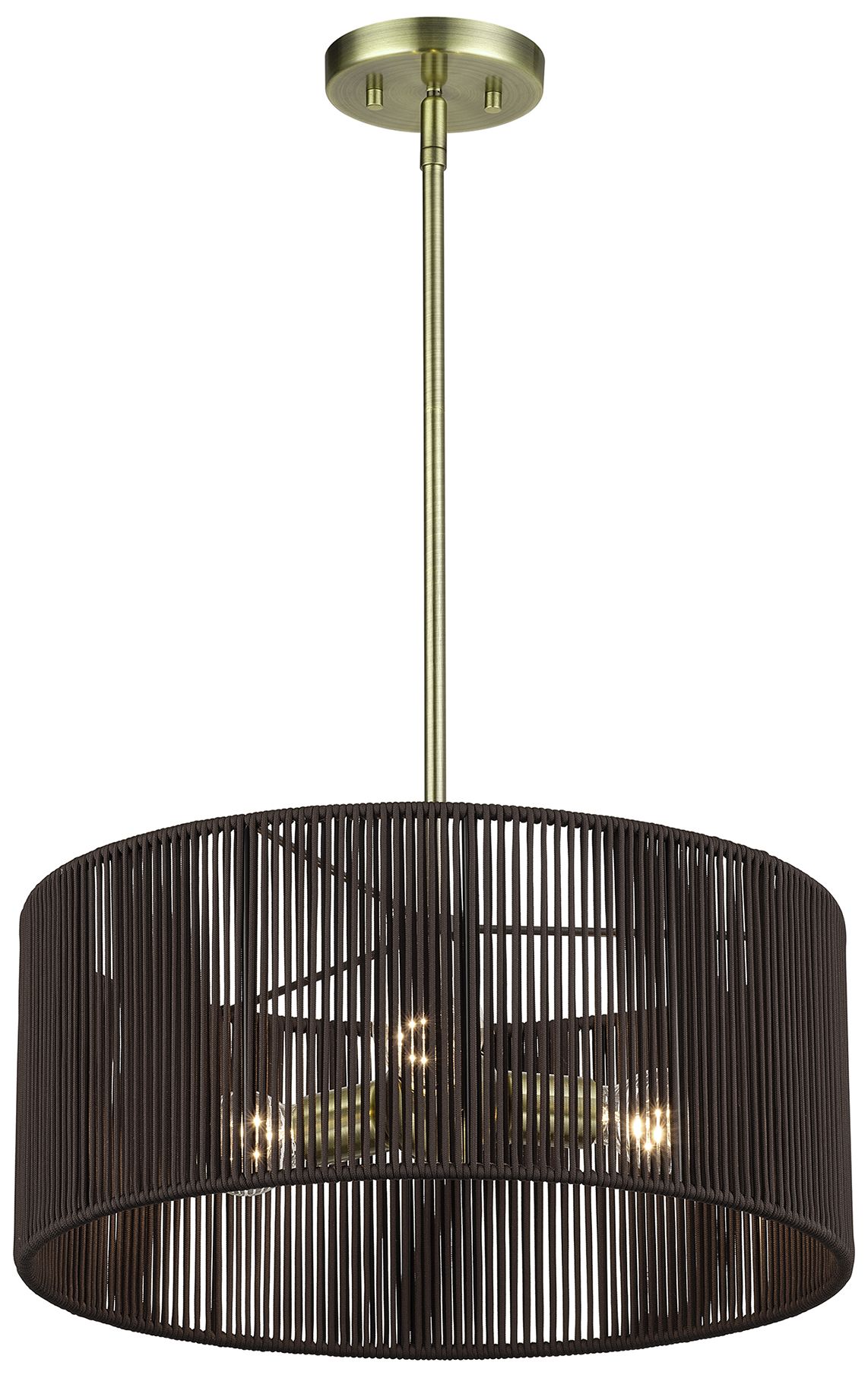 Image 6 Acordia 3 Light Antique Brass Pendant Chandelier more views