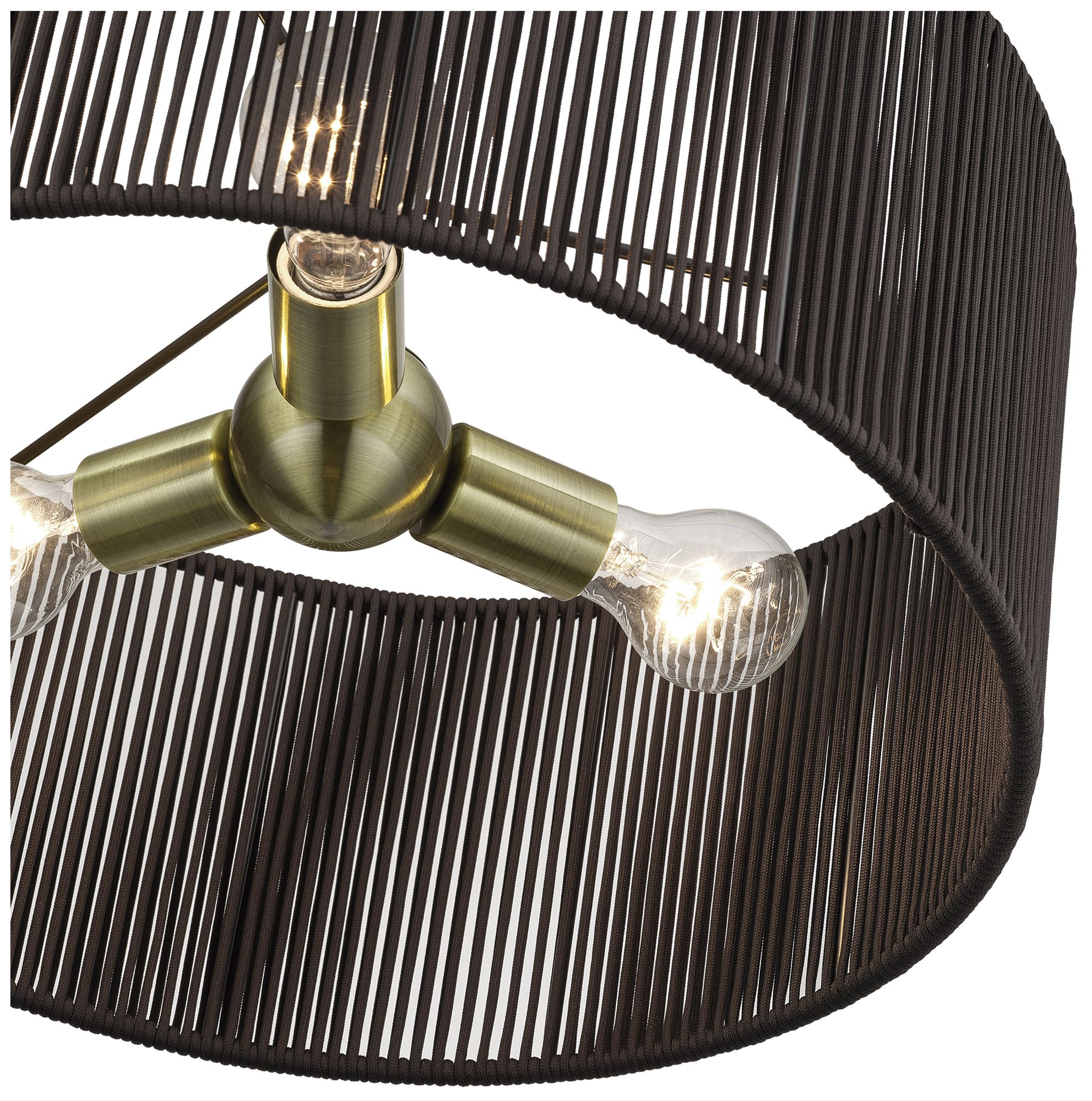 Image 7 Acordia 3 Light Antique Brass Pendant Chandelier more views