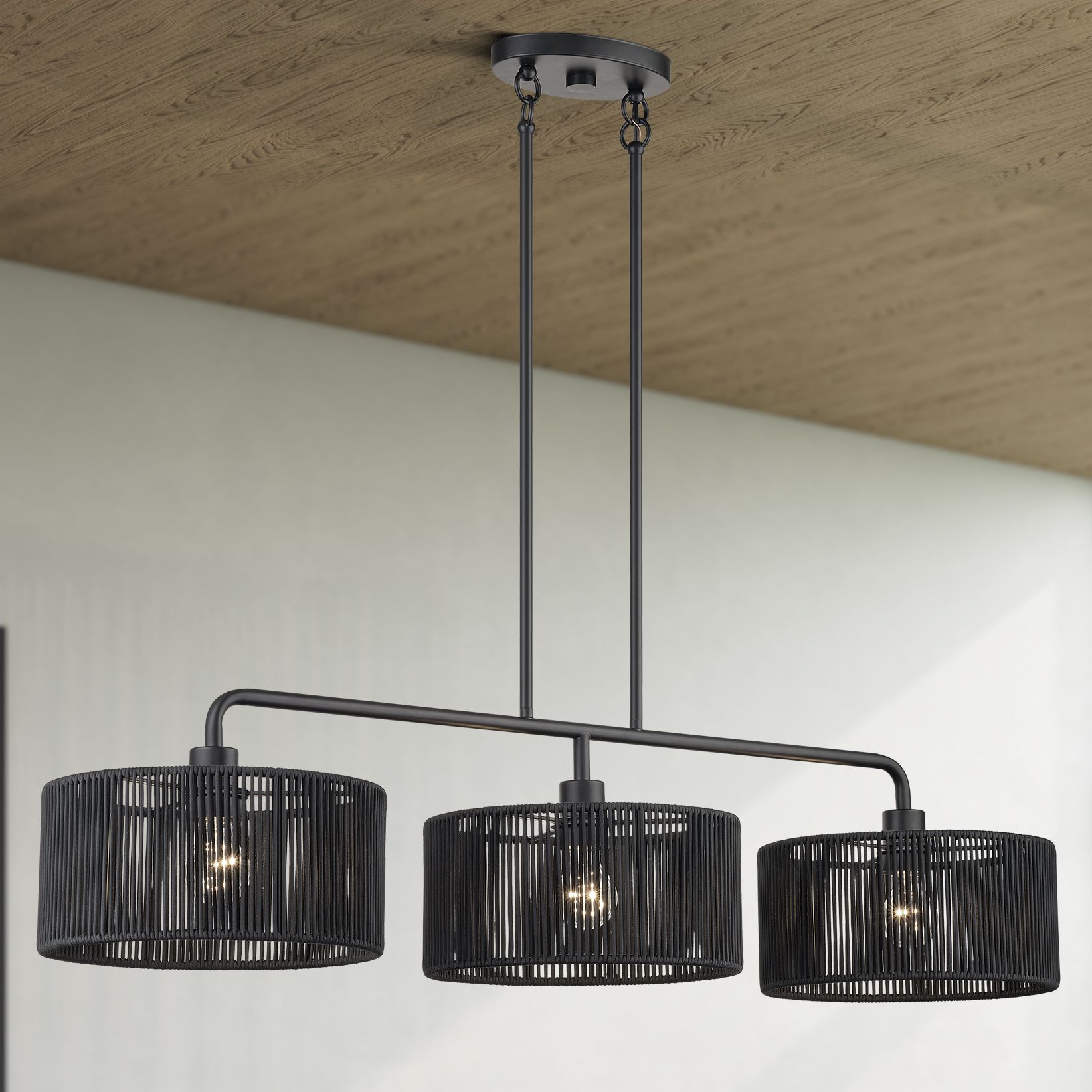 Acordia 3 Light Black Extra Large Linear Chandelier