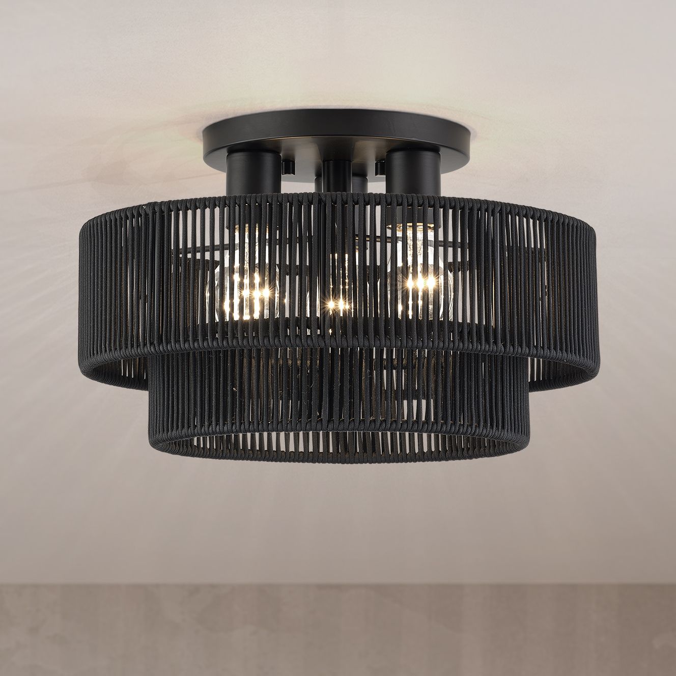 Acordia 3 Light Black Large Semi-Flush