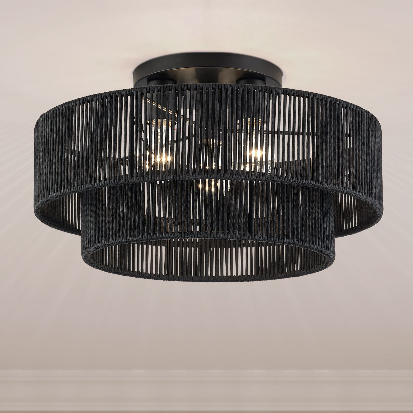 Acordia 3 Light Black Large Semi-Flush