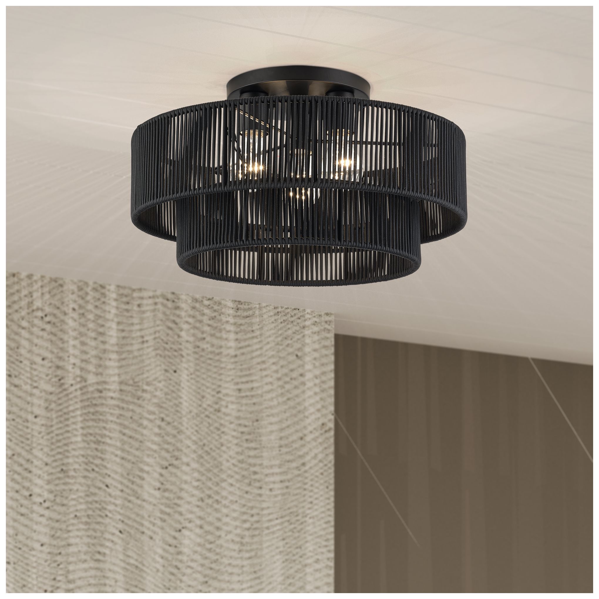 Acordia 3 Light Black Large Semi-Flush