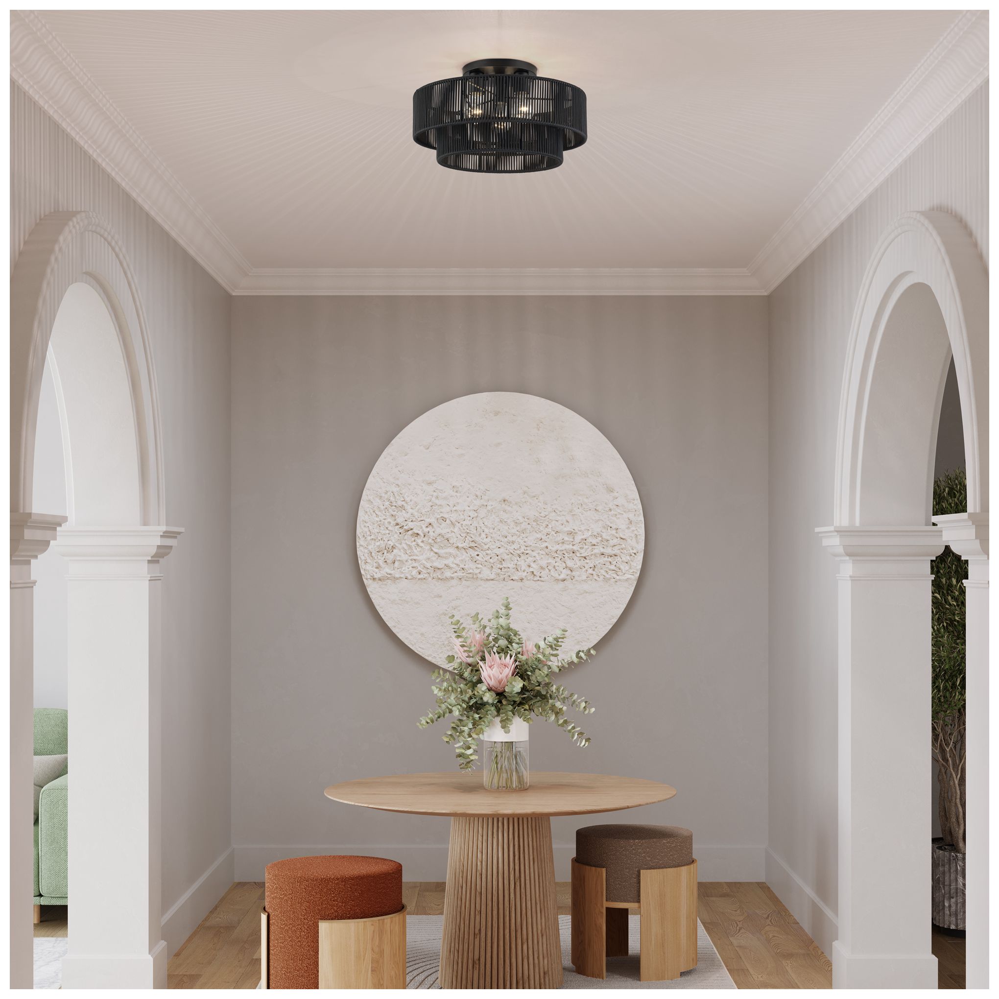 Acordia 3 Light Black Large Semi-Flush