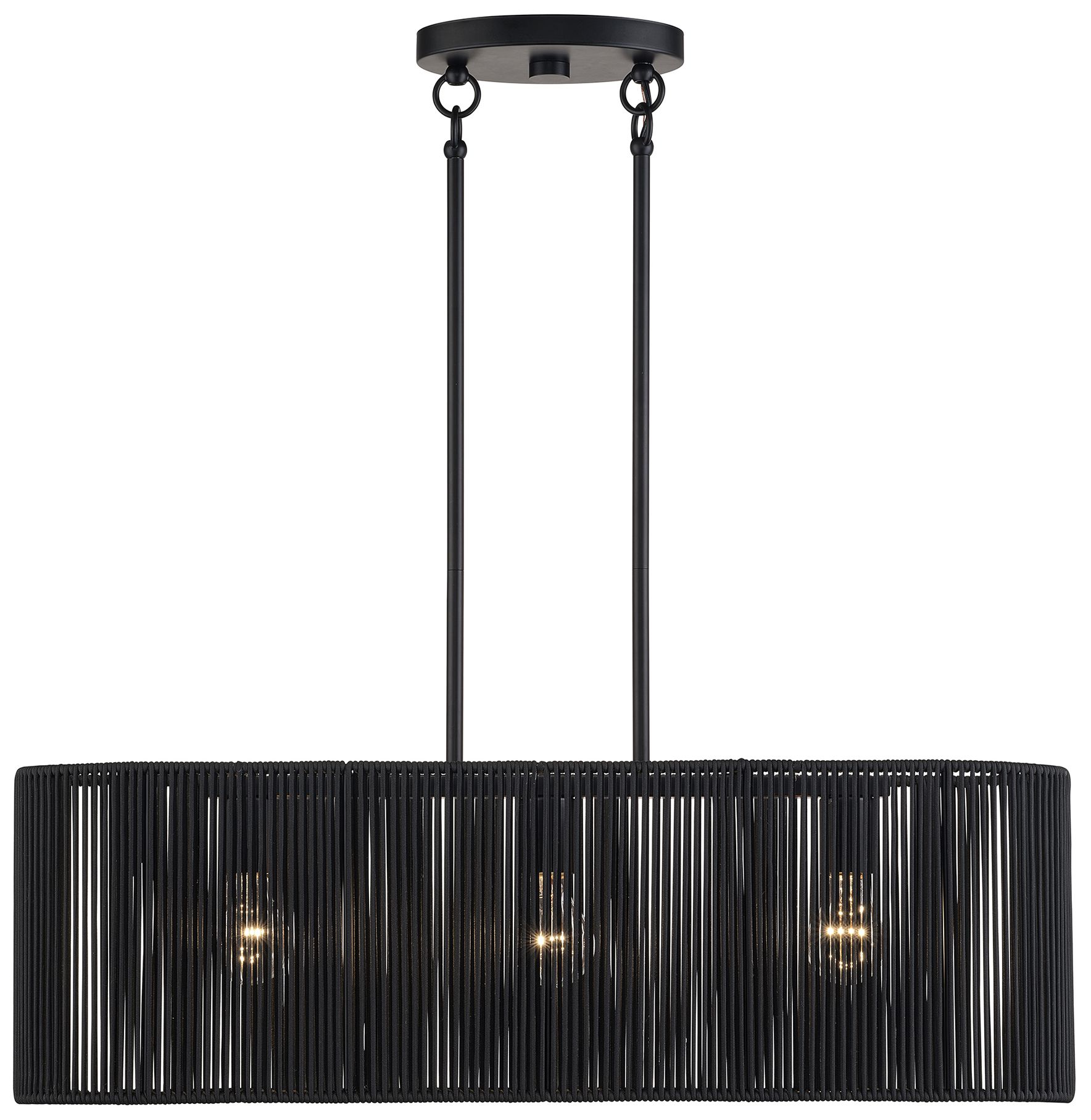 Acordia 3 Light Black Medium Linear Chandelier