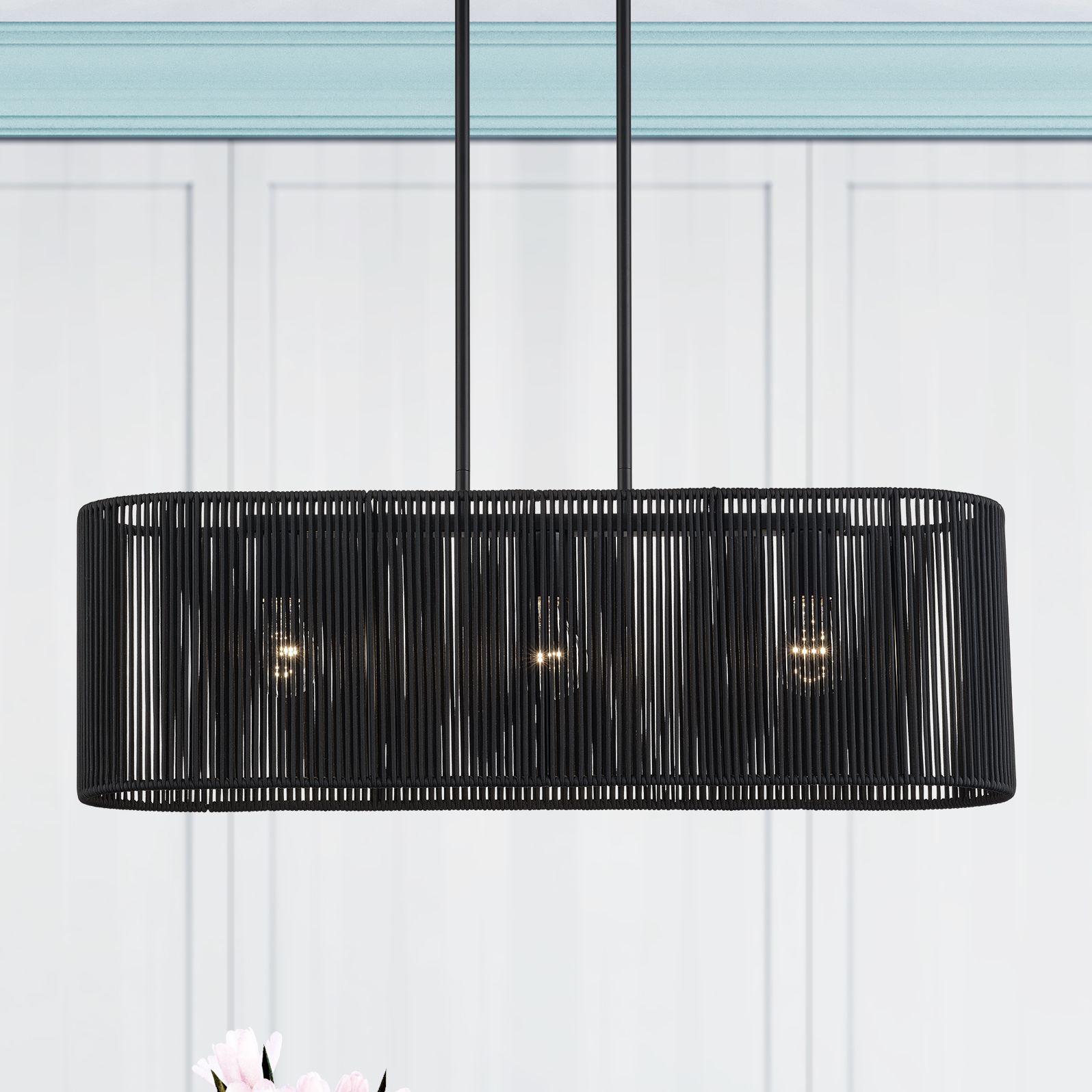 Acordia 3 Light Black Medium Linear Chandelier