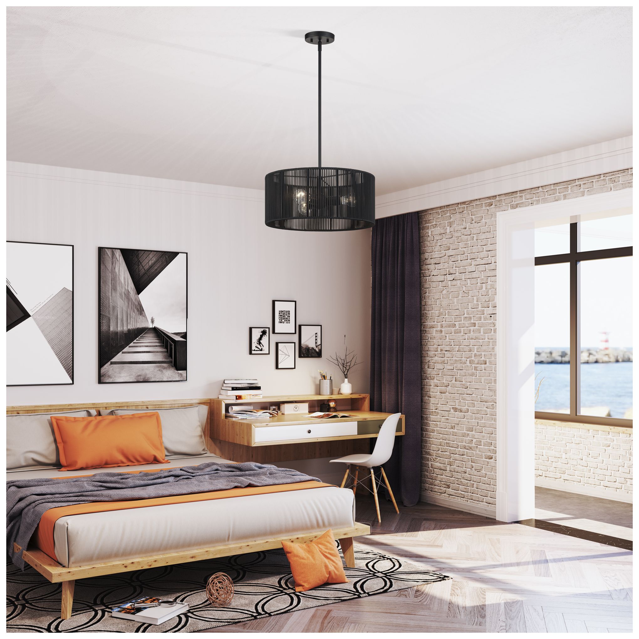 Acordia 3 Light Black Pendant Chandelier