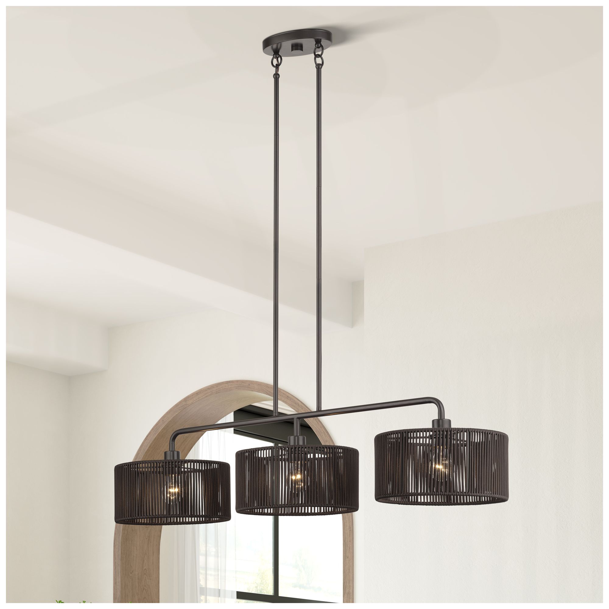 Acordia 3 Light English Bronze Extra Large Linear Chandelier