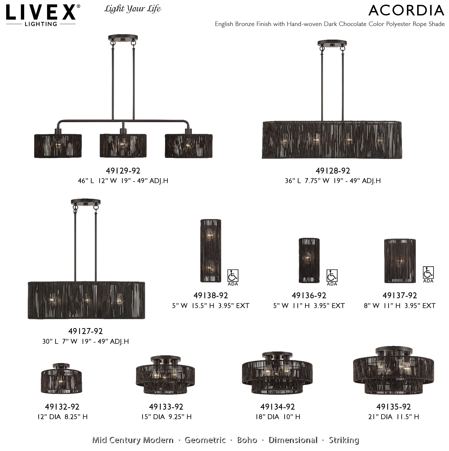 Acordia 3 Light English Bronze Large Semi-Flush