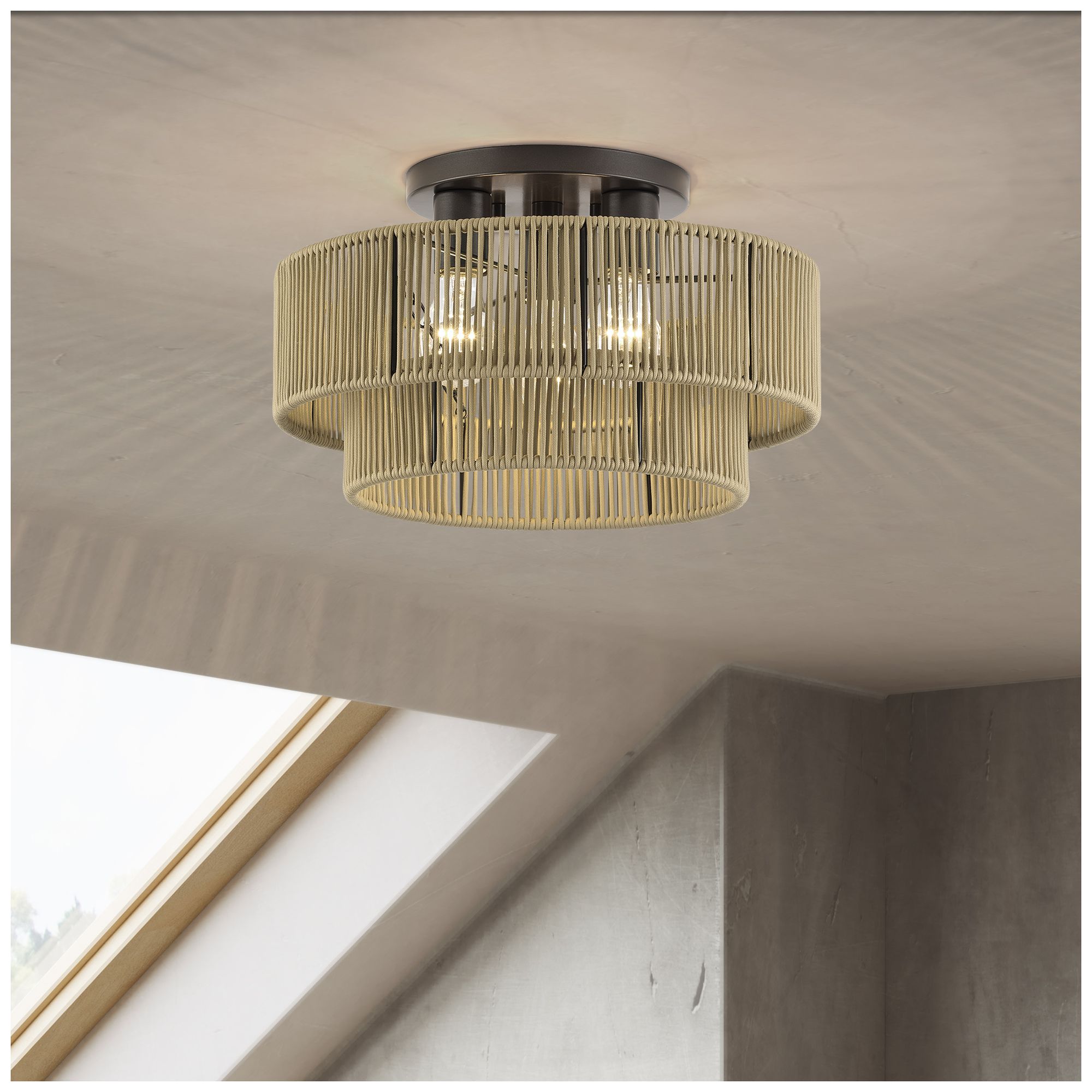 Acordia 3 Light English Bronze Large Semi-Flush