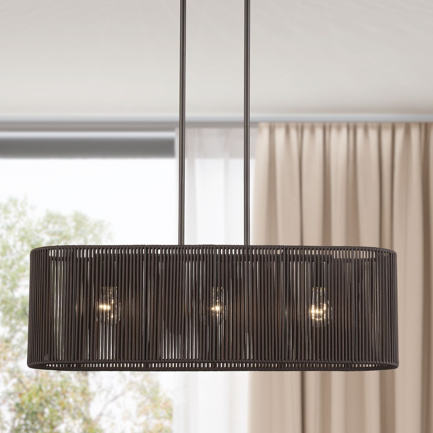 Thumbnail1 of Acordia 3 Light English Bronze Medium Linear Chandelier