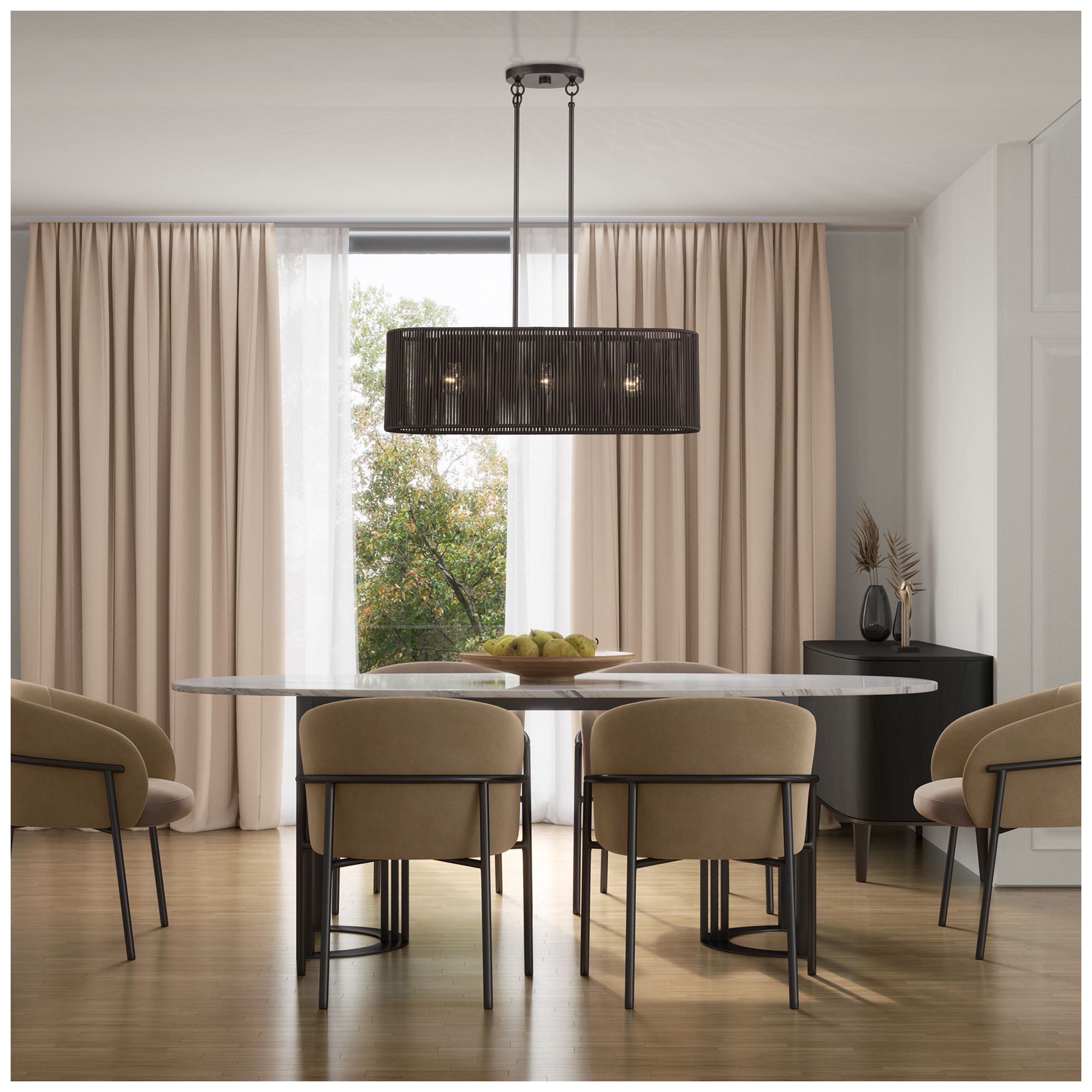 Acordia 3 Light English Bronze Medium Linear Chandelier
