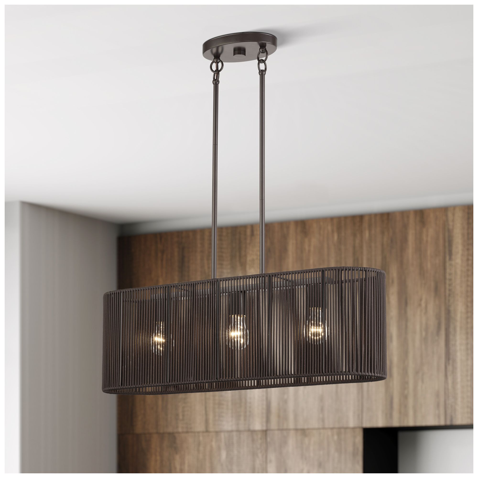 Acordia 3 Light English Bronze Medium Linear Chandelier