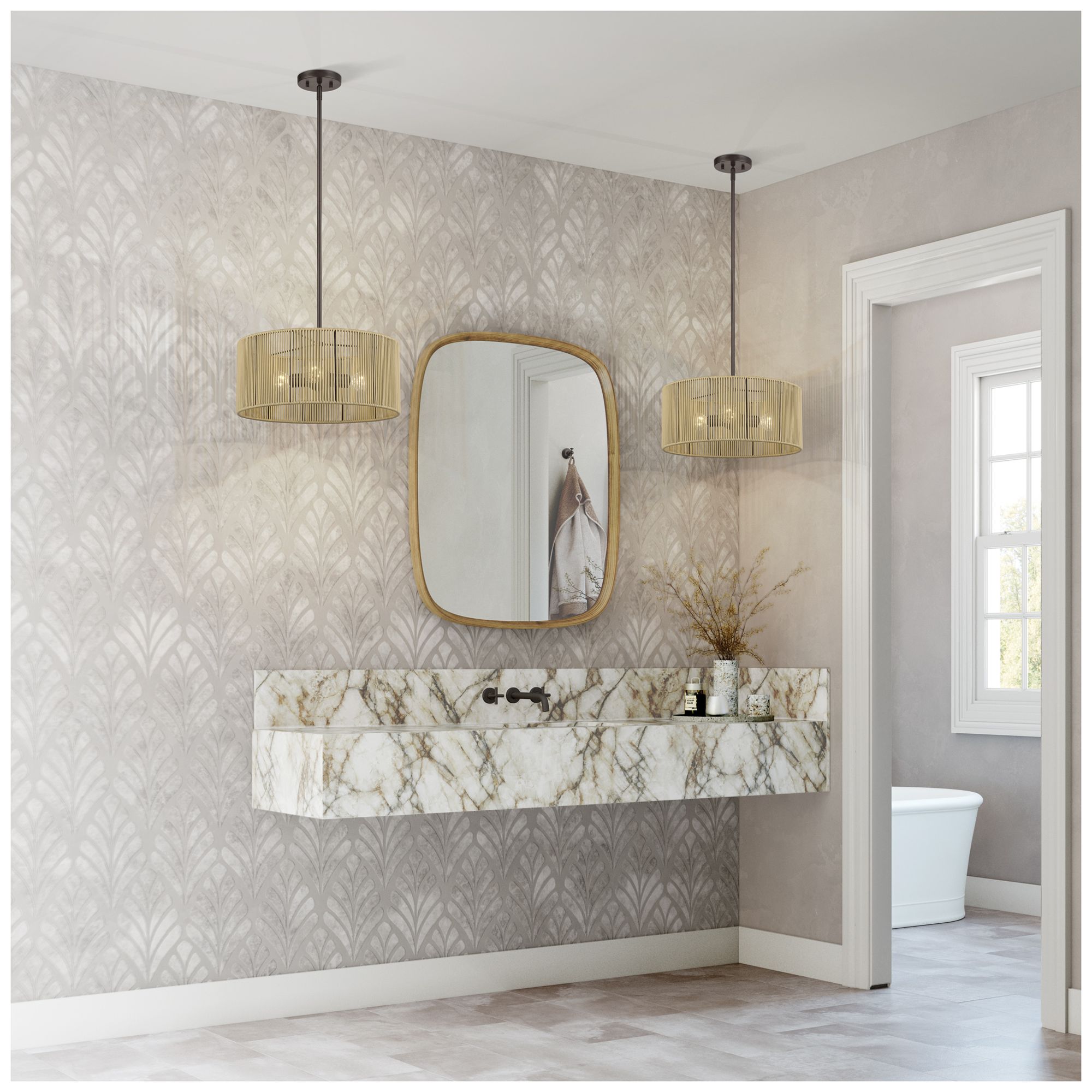 Acordia 3 Light English Bronze Pendant Chandelier