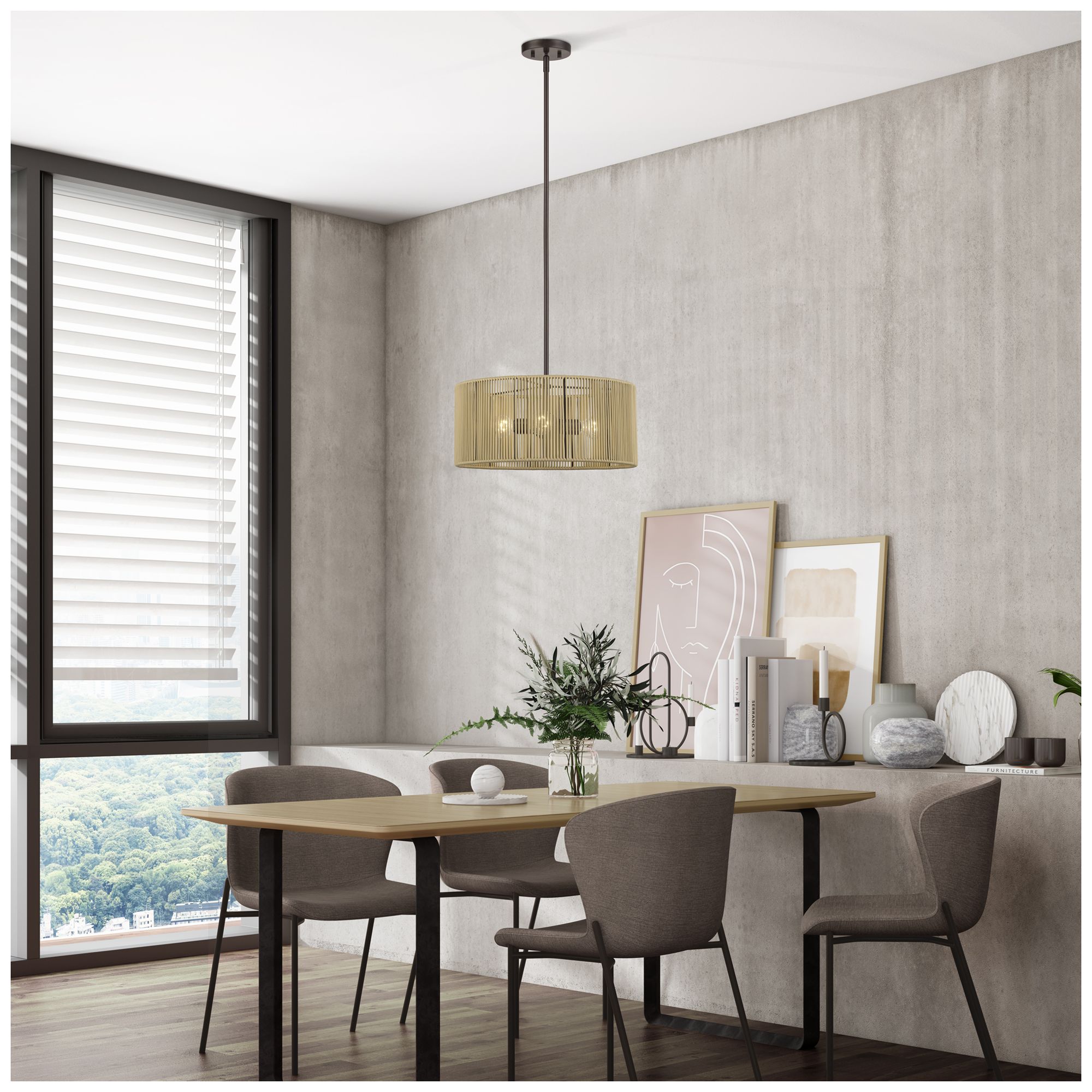 Acordia 3 Light English Bronze Pendant Chandelier