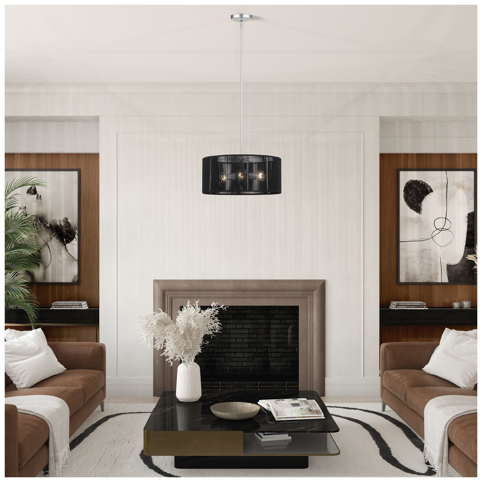 Acordia 3 Light Painted Nickel Pendant Chandelier