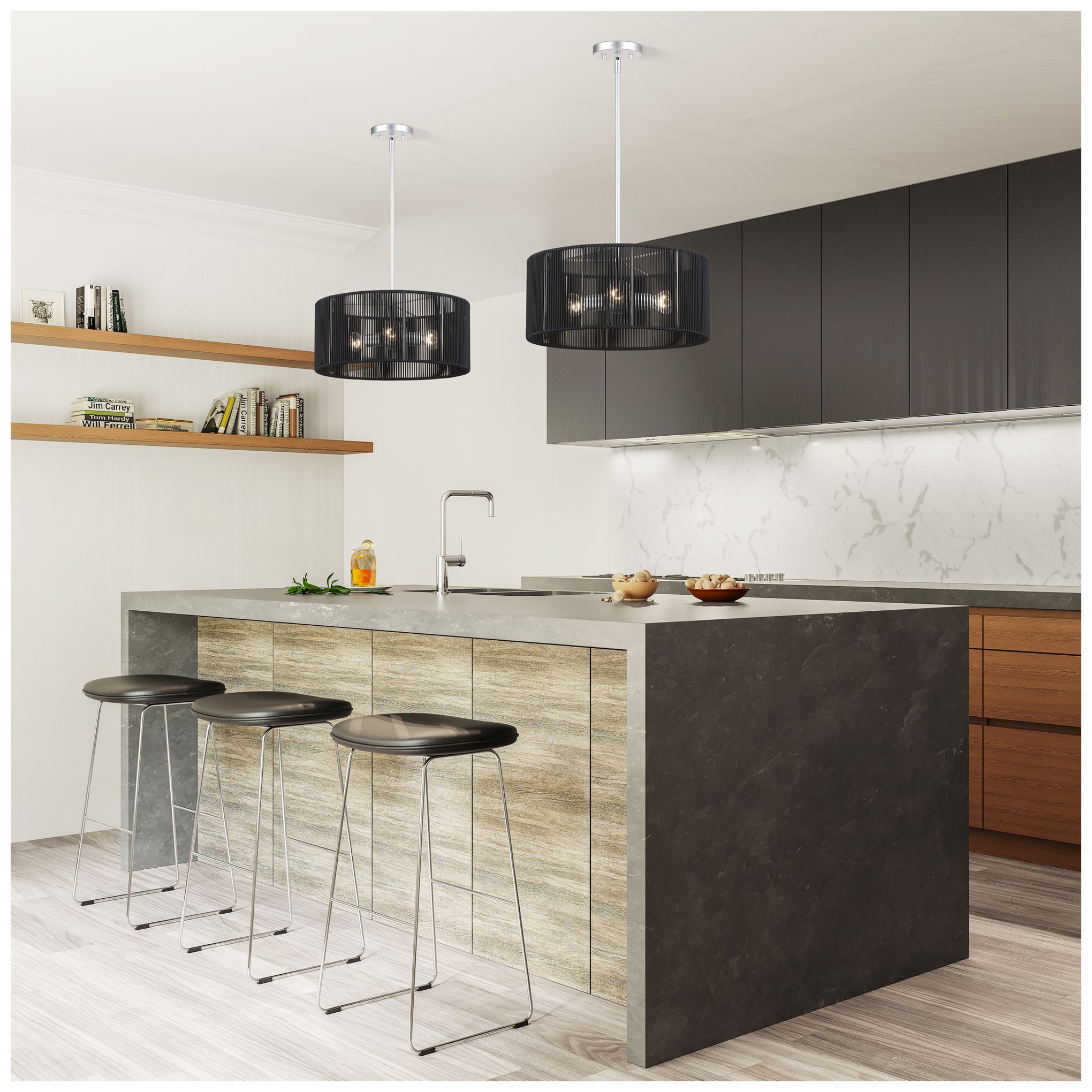 Acordia 3 Light Painted Nickel Pendant Chandelier