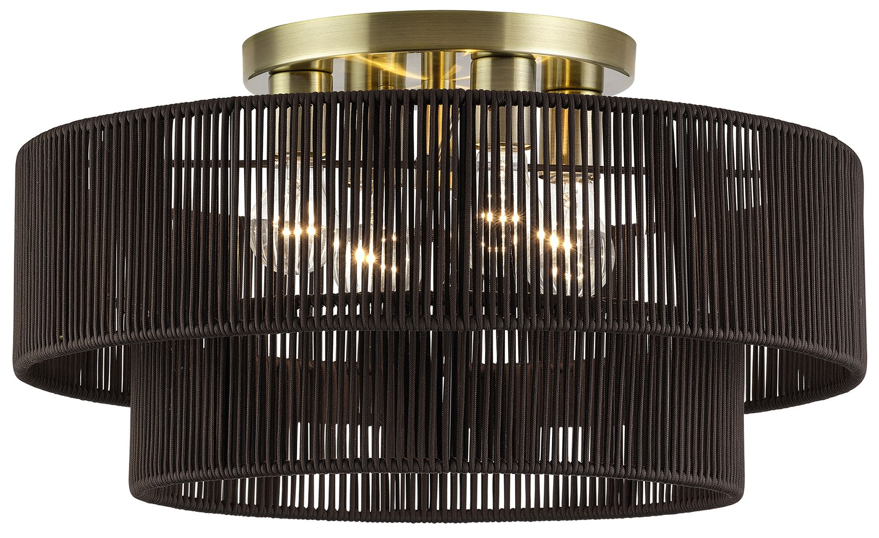 Acordia 4 Light Antique Brass Extra Large Semi-Flush