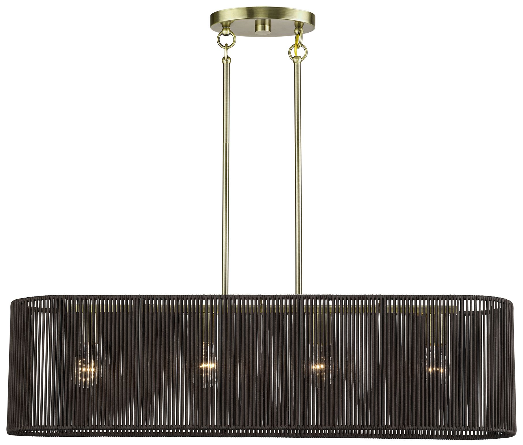 Image 2 Acordia 4 Light Antique Brass Large Linear Chandelier