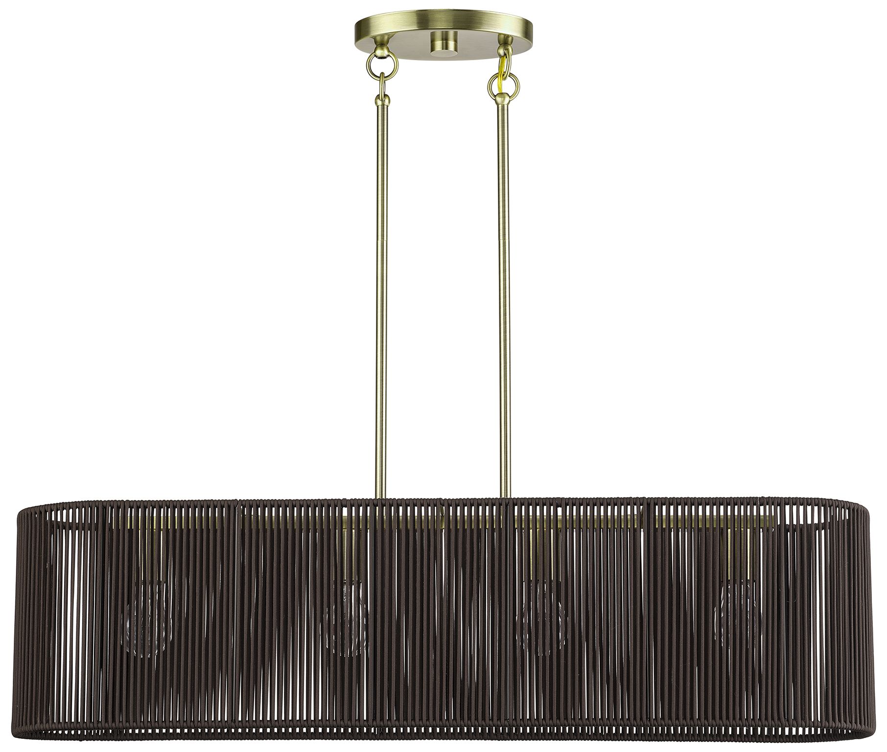 Image 3 Acordia 4 Light Antique Brass Large Linear Chandelier more views