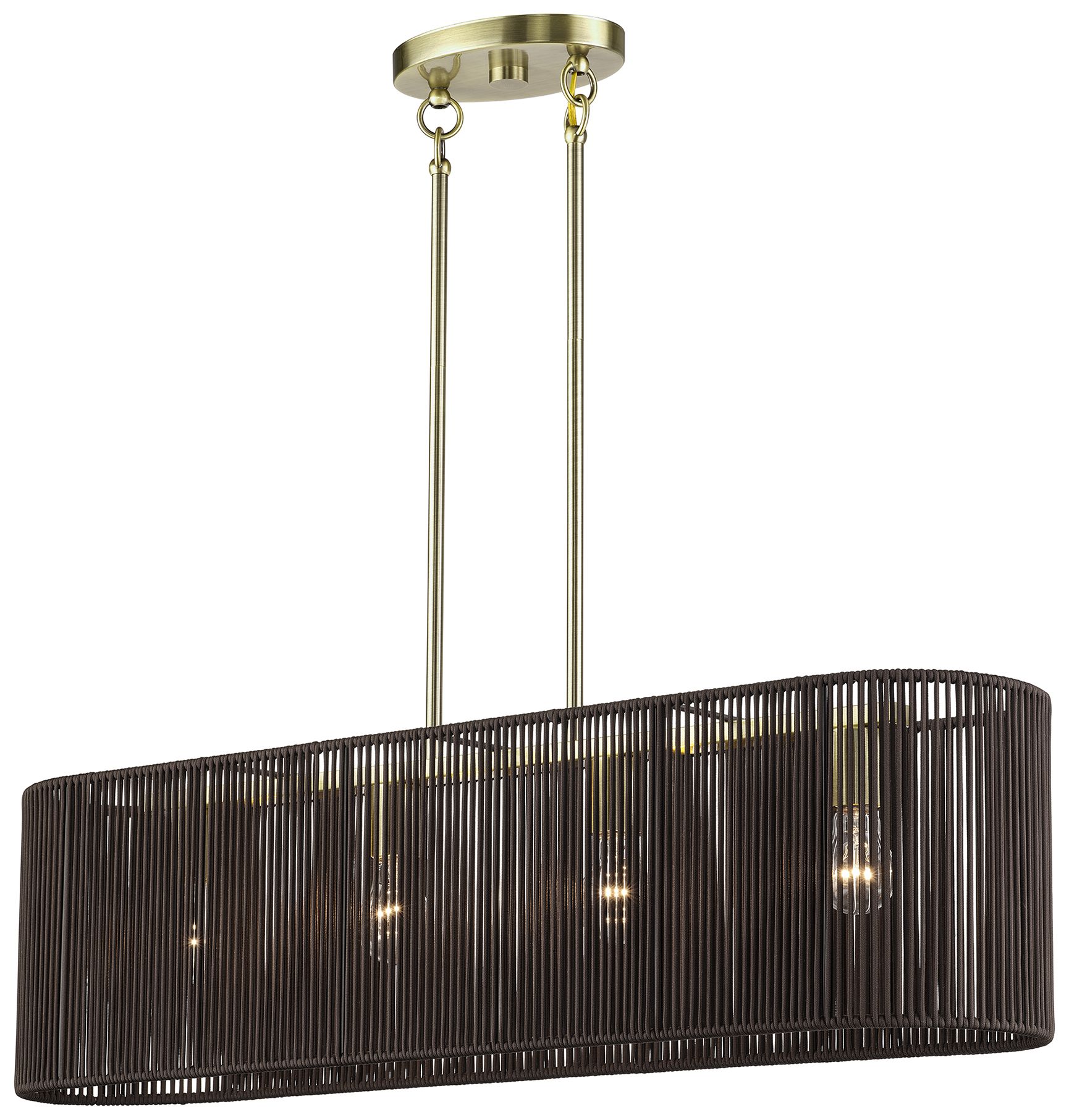 Image 4 Acordia 4 Light Antique Brass Large Linear Chandelier more views